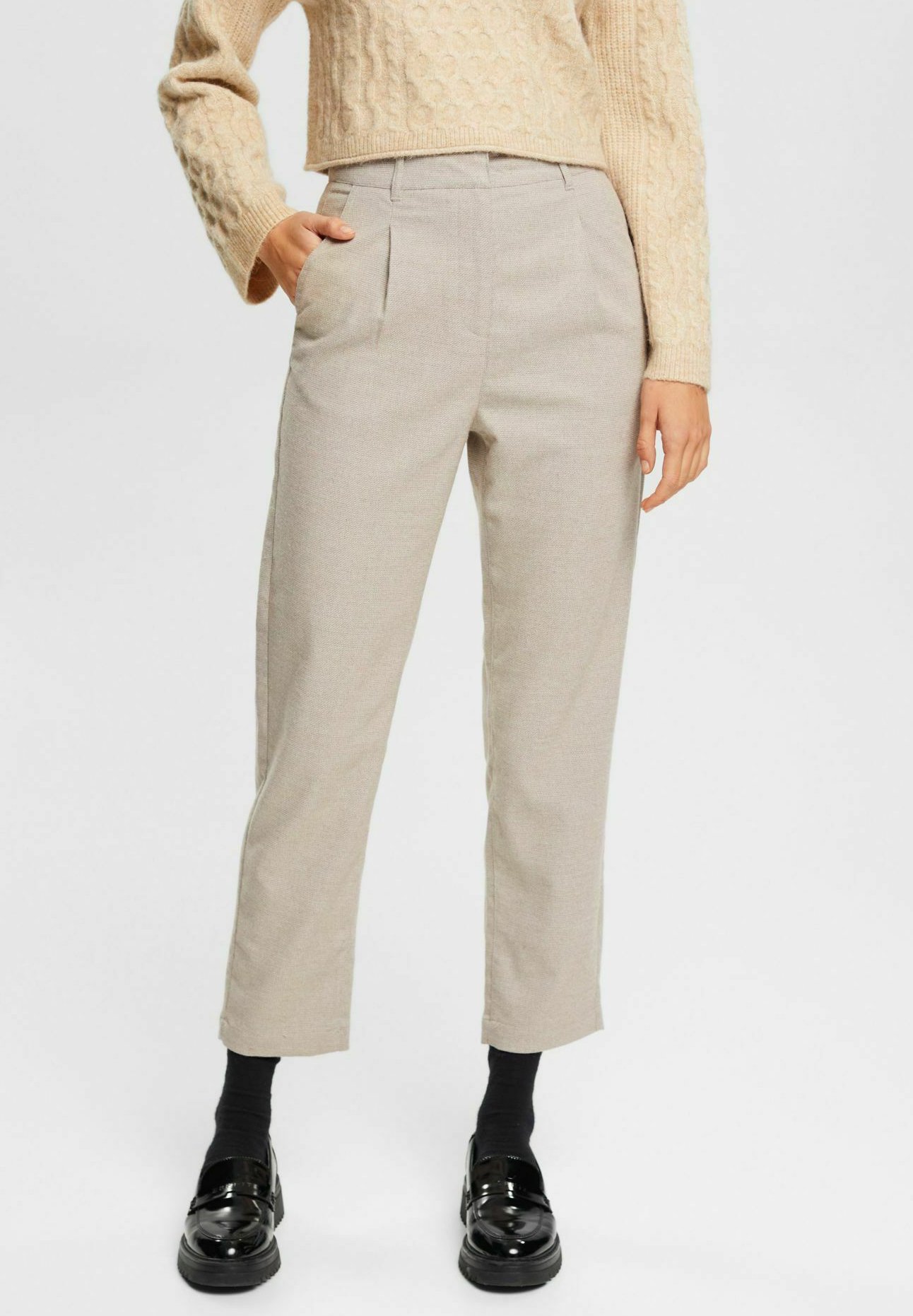 Esprit Trousers - light taupe/taupe