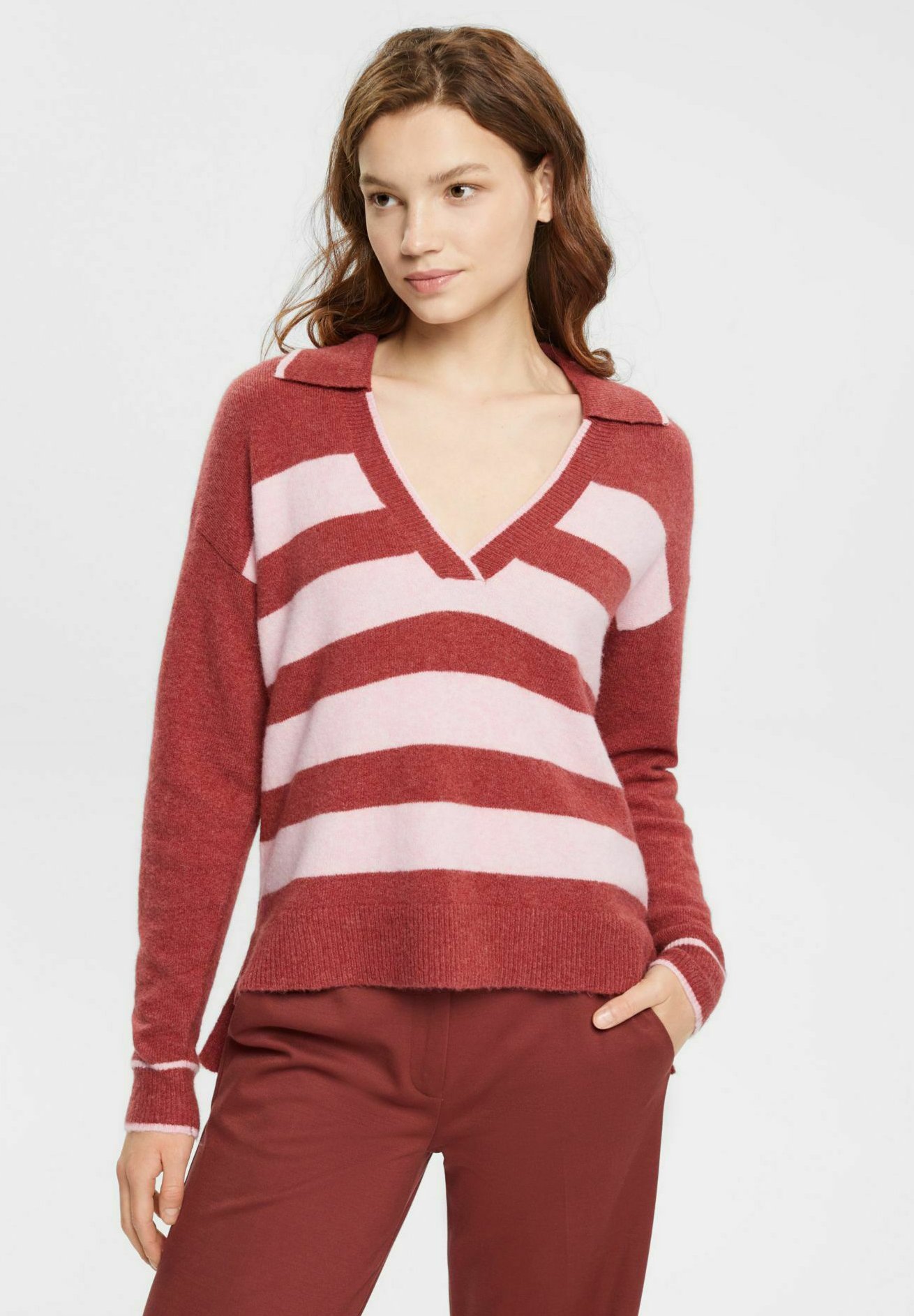 Esprit DEEP POLO  - Jumper - new terracotta/brown