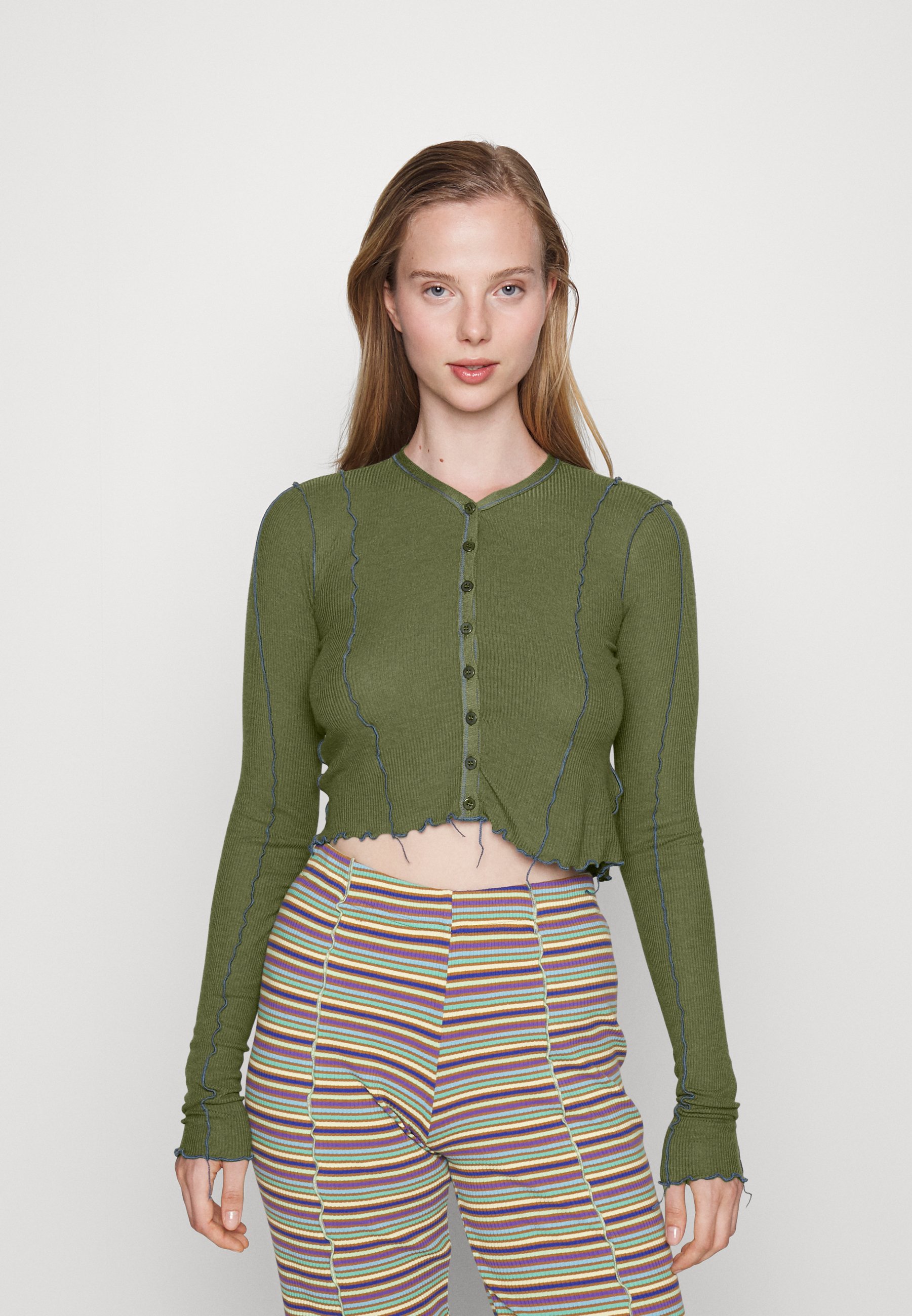Diesel RIBYEL OPEN - Cardigan - green/khaki