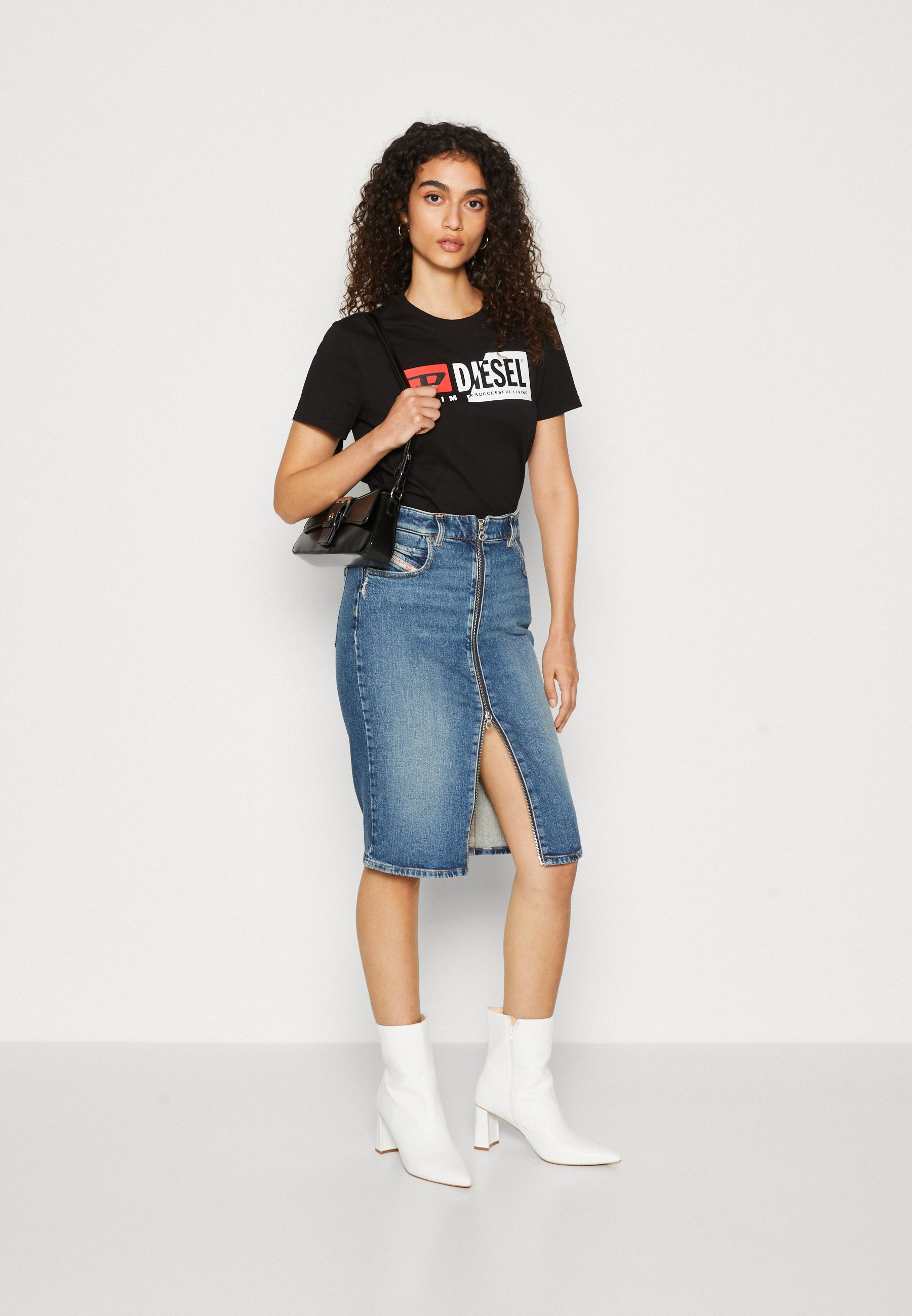 Diesel DE-PENCIL-Z - Denim skirt - denim/blue denim