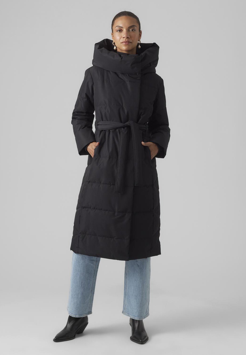 Vero Moda VMLEONIE LONG DOWN JACKET  - Down coat - black