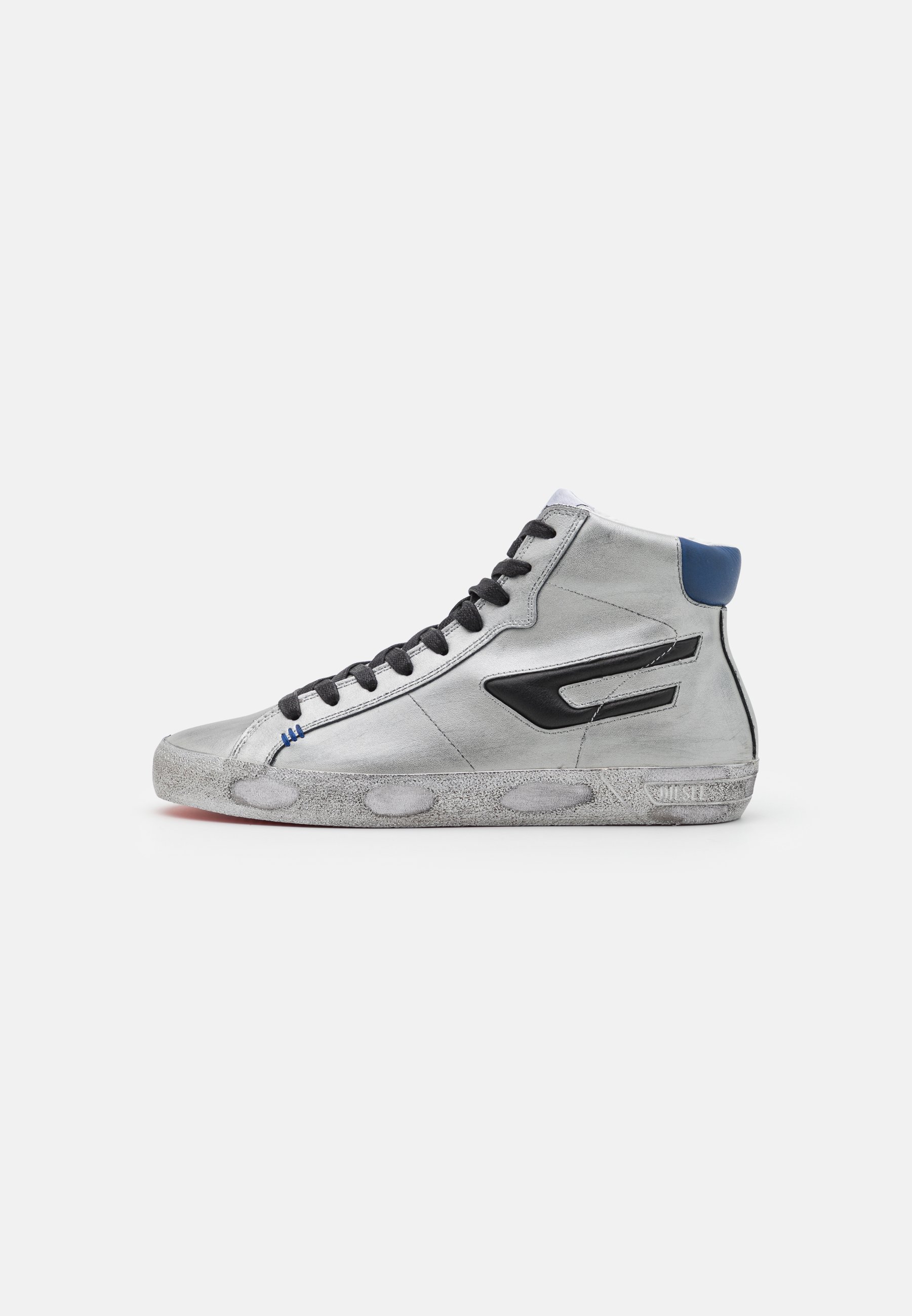 Diesel S-LEROJI MID X UNISEX - High-top trainers - silver/silver-coloured