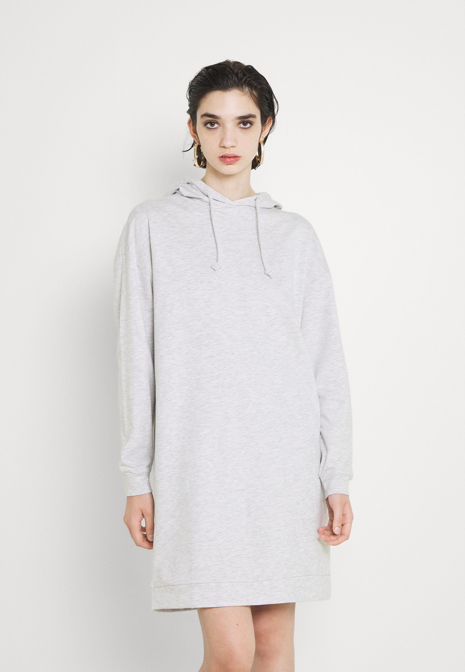 Vero Moda VMOCTAVIALS HOODIE DRESS - Day dress - light grey/mottled light grey