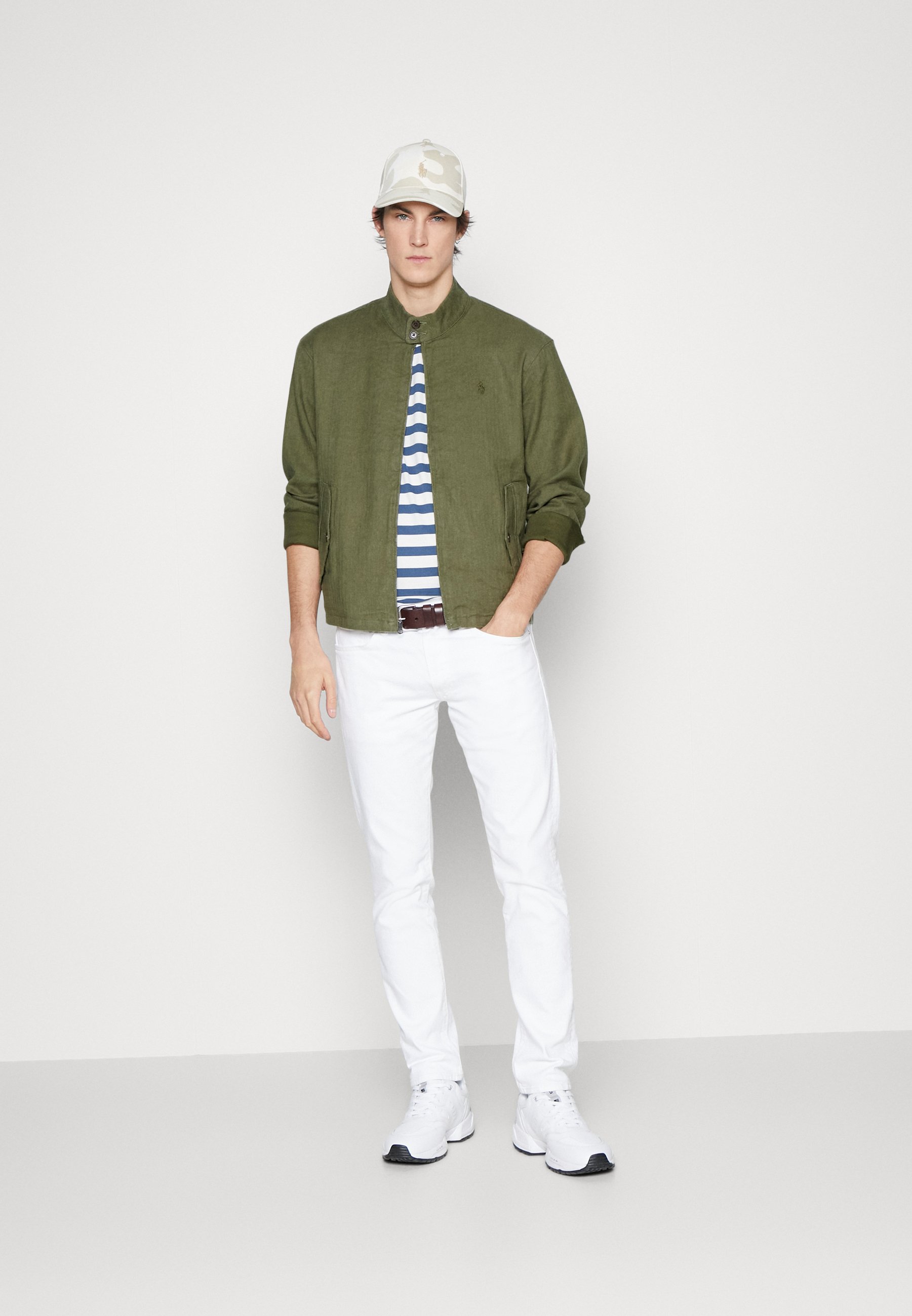 Polo Ralph Lauren LINEN-BLEND HERRINGBONE TWILL JACKET - Summer jacket - dark sage/khaki