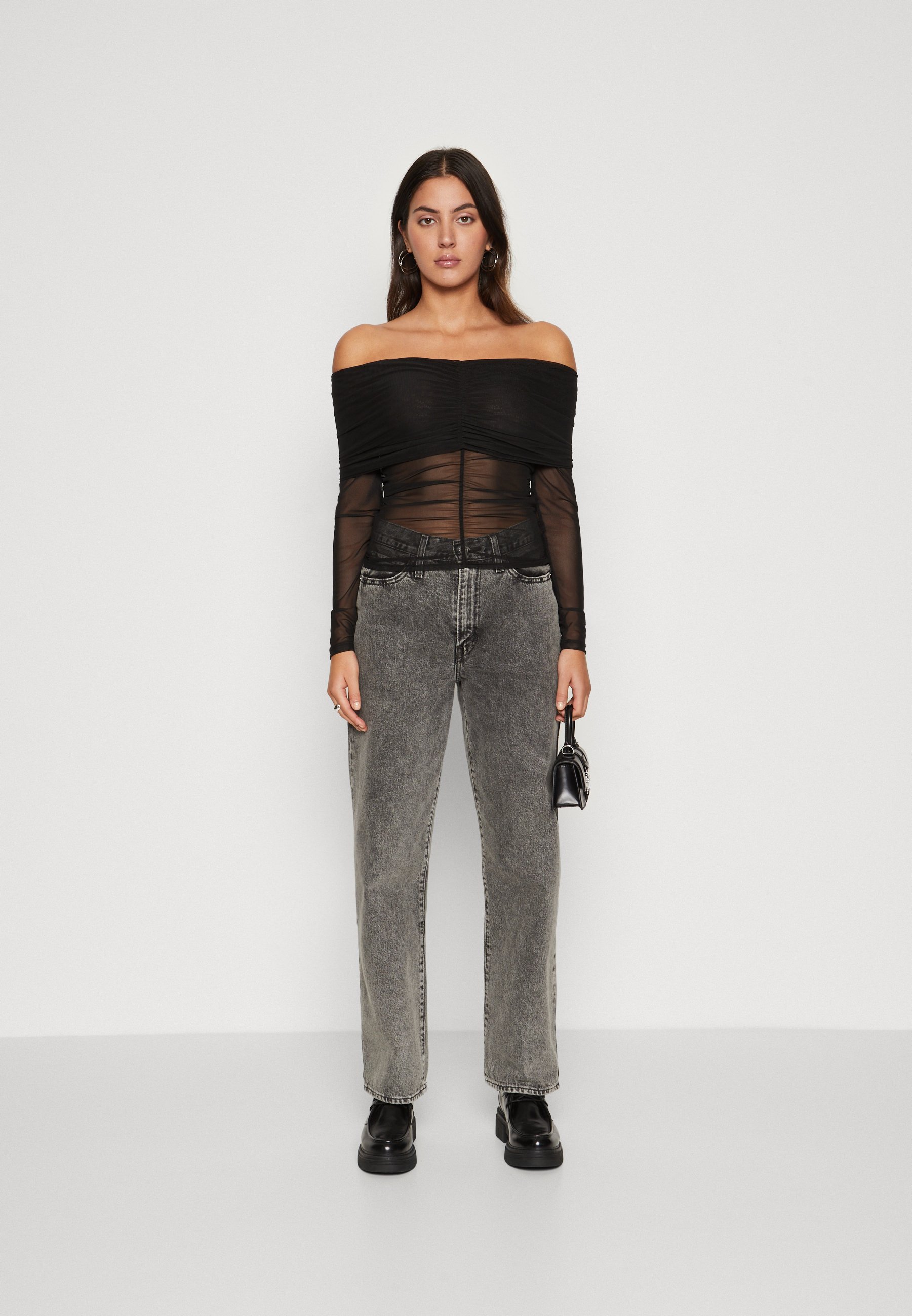 ONLY ONLMILAN OFFSHOULDER  - Long sleeved top - black