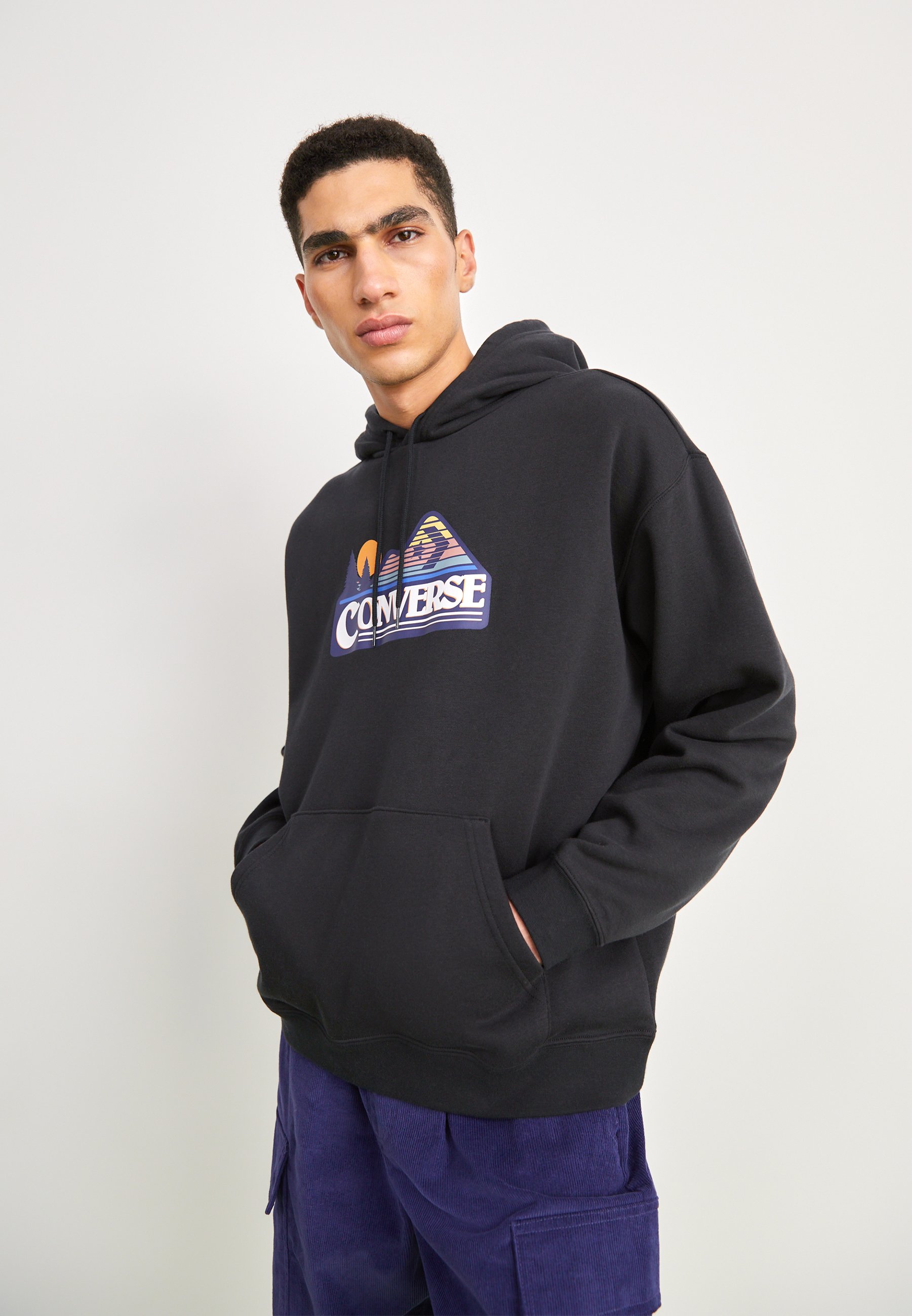 Converse ELEVATED LOGO GRAPHIC HOODIE - Sweatshirt - black