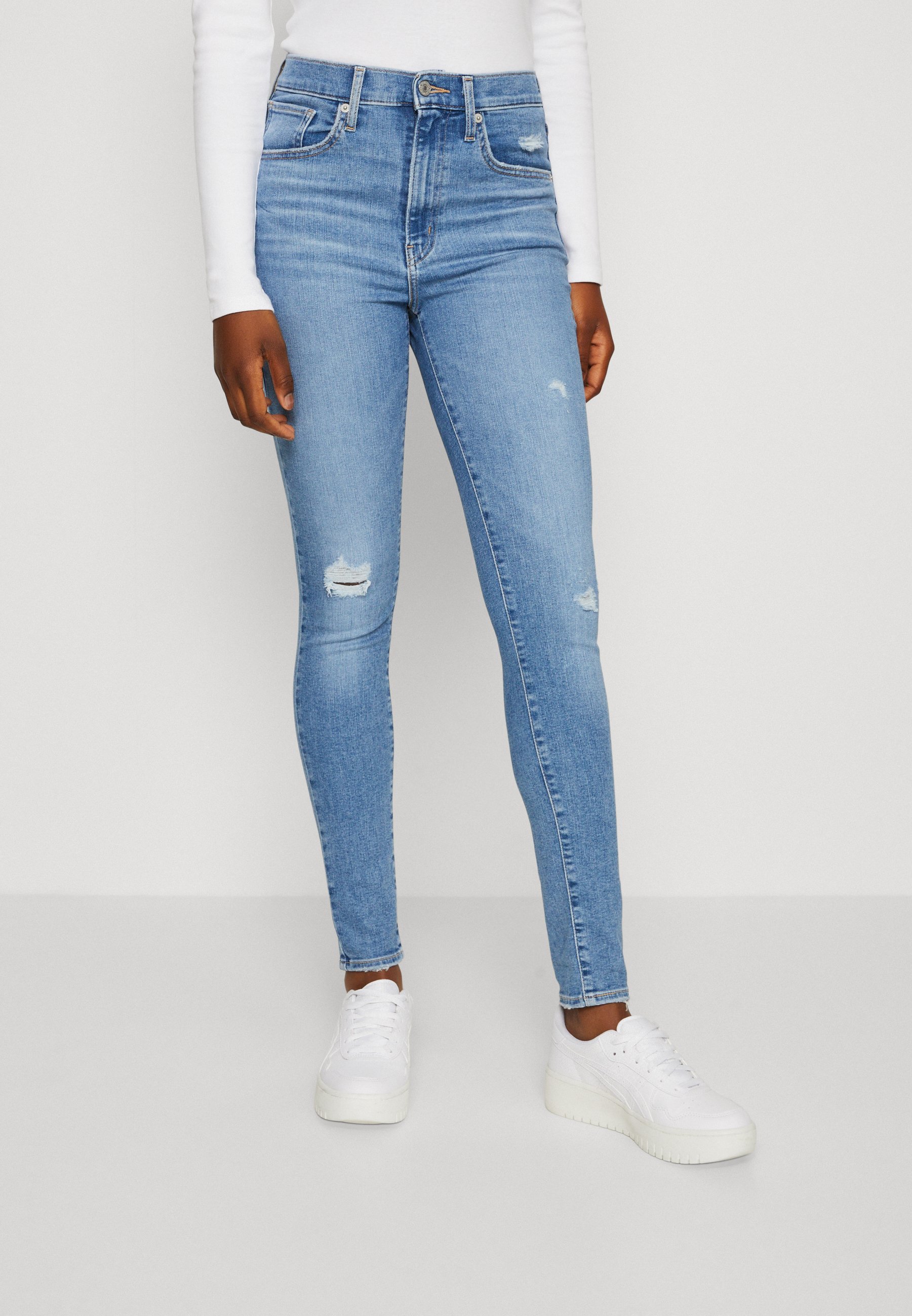 Levi's® MILE HIGH SUPER SKINNY - Jeans Skinny Fit - keep away/destroyed denim