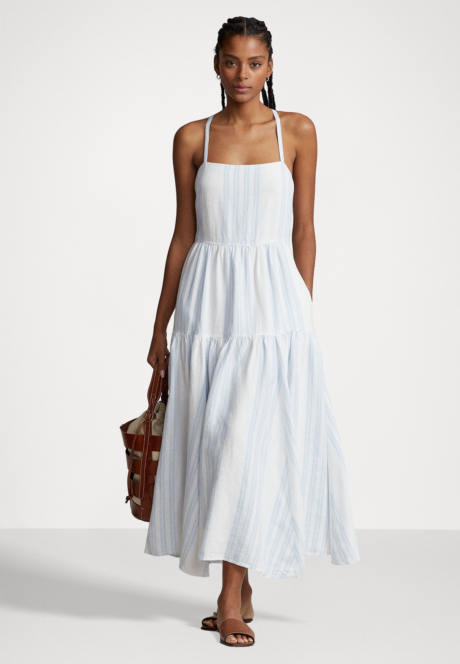 Polo Ralph Lauren SLEEVELESS DAY DRESS - Day dress - white/blue/blue