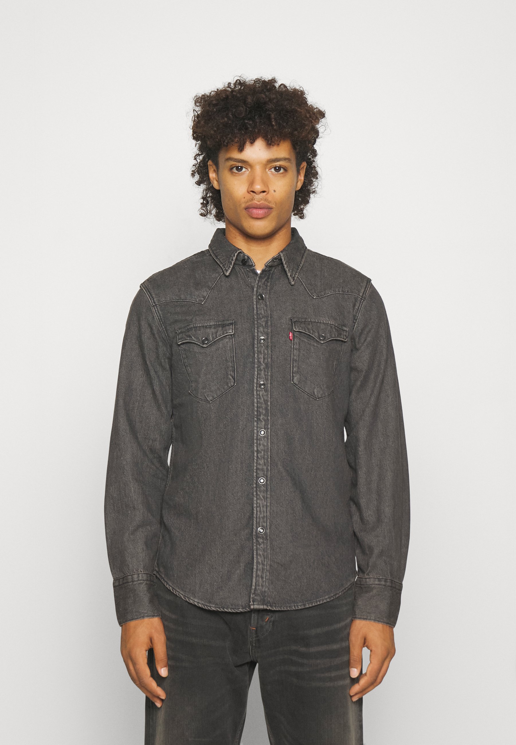 Levi's® BARSTOW WESTERN STANDARD - Shirt - black washed/grey denim