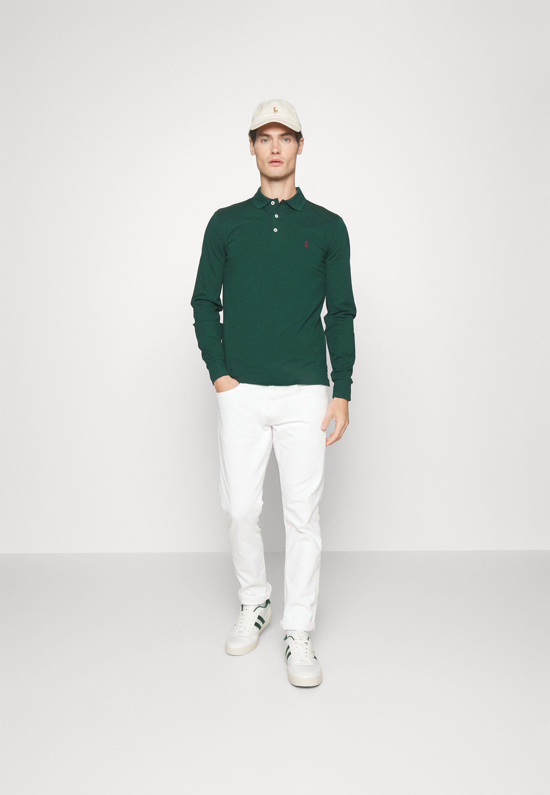 Polo Ralph Lauren LONG SLEEVE - Polo shirt - hunt club green/green