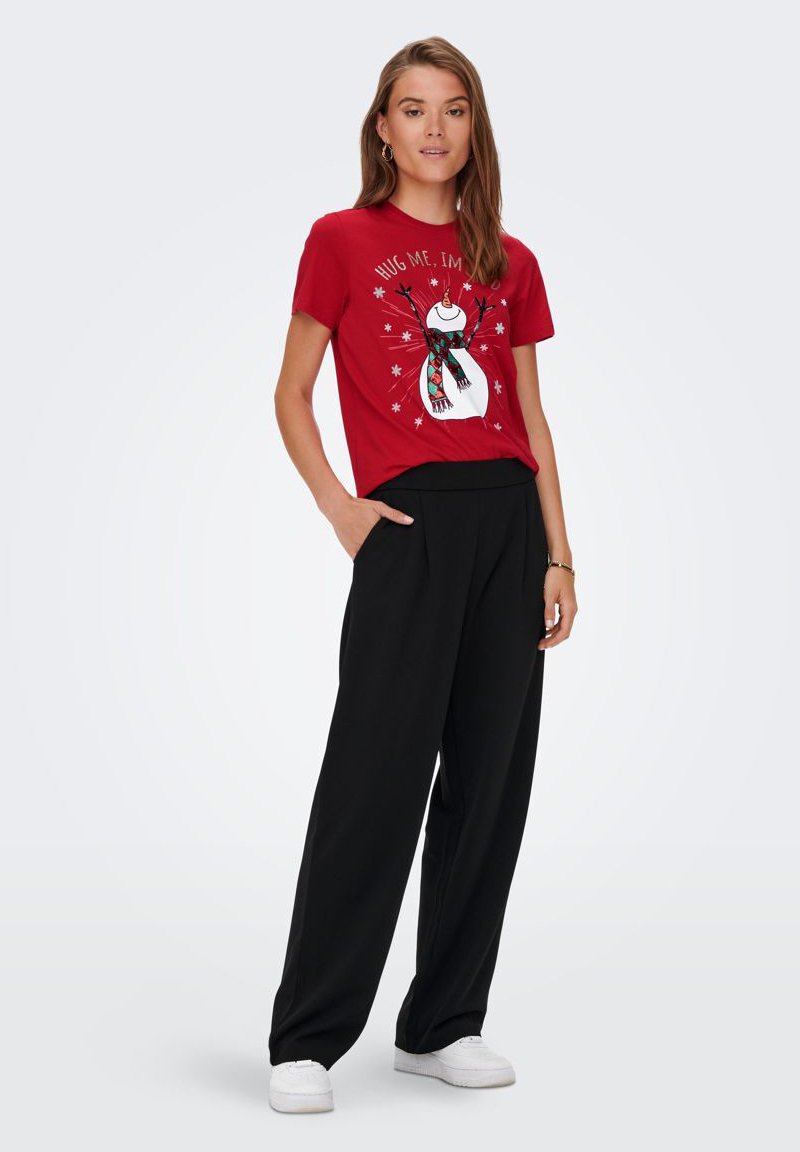 ONLY ONLXMAS YRSA CHRISTMAS  - Print T-shirt - urban red print:snowman/red