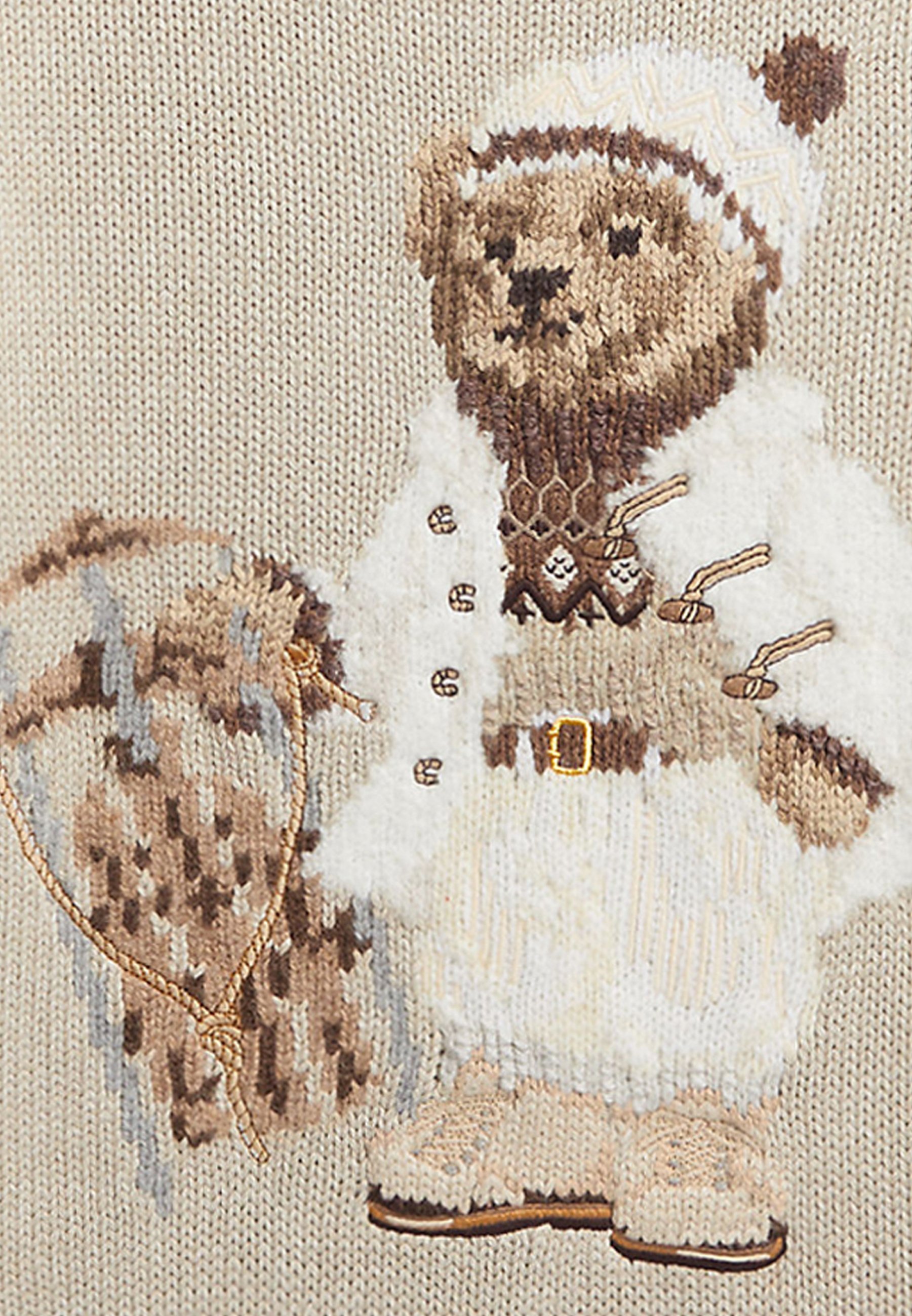 Polo Ralph Lauren BEAR - Jumper - oatmeal heather/off-white