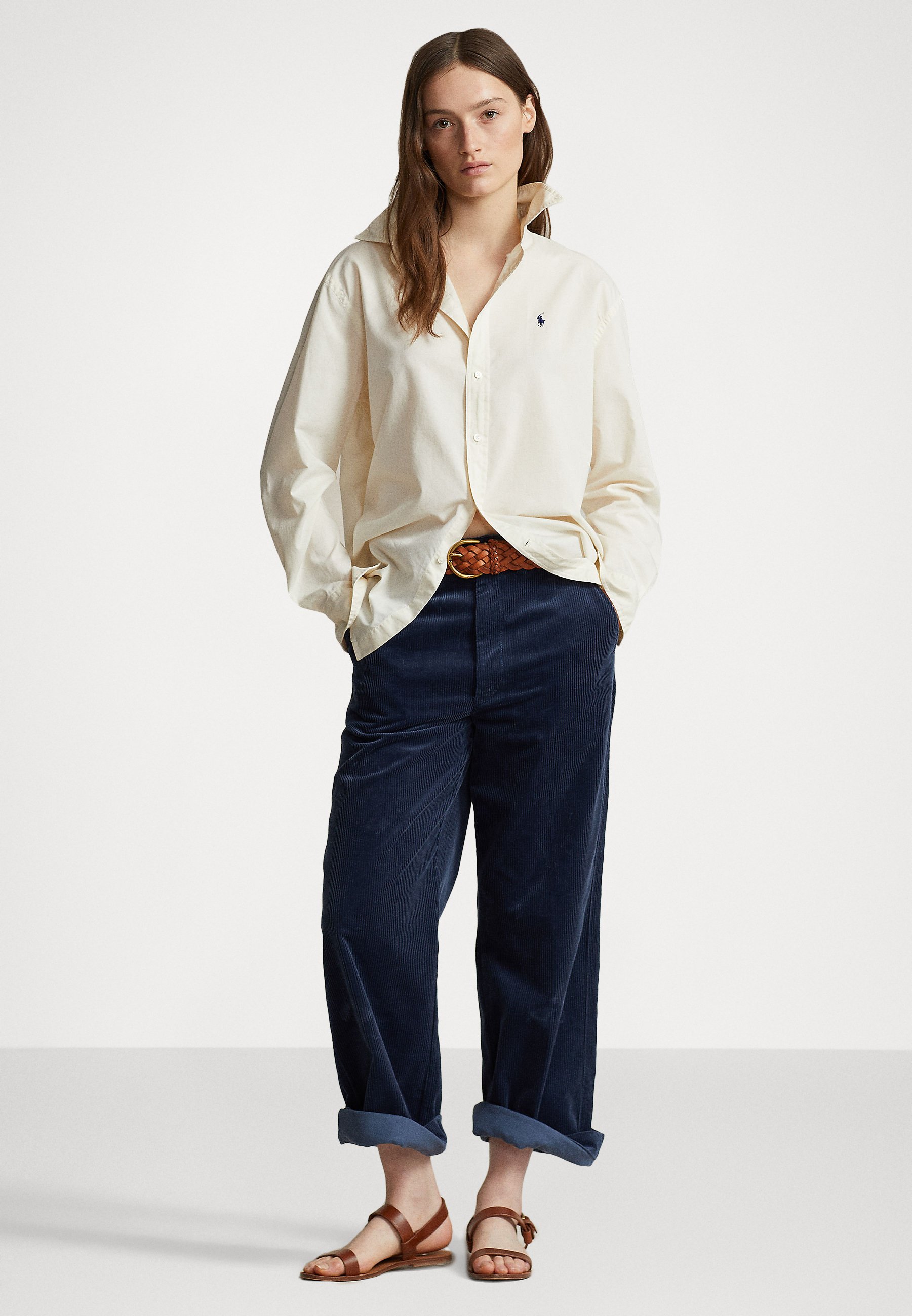 Polo Ralph Lauren LONG SLEEVE - Button-down blouse - trophy cream/beige