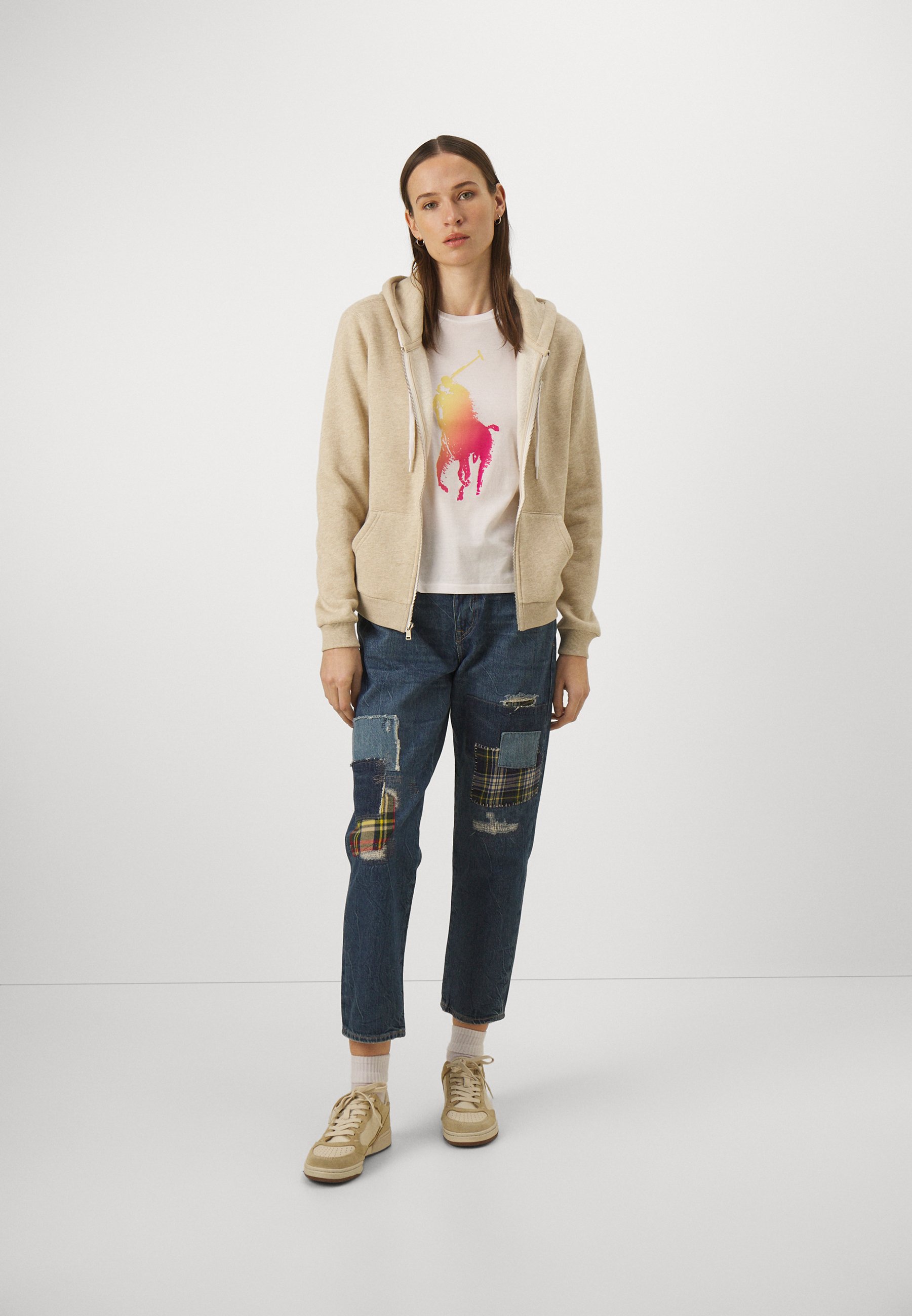Polo Ralph Lauren LONG SLEEVE - Zip-up sweatshirt - expedition dune heather/taupe