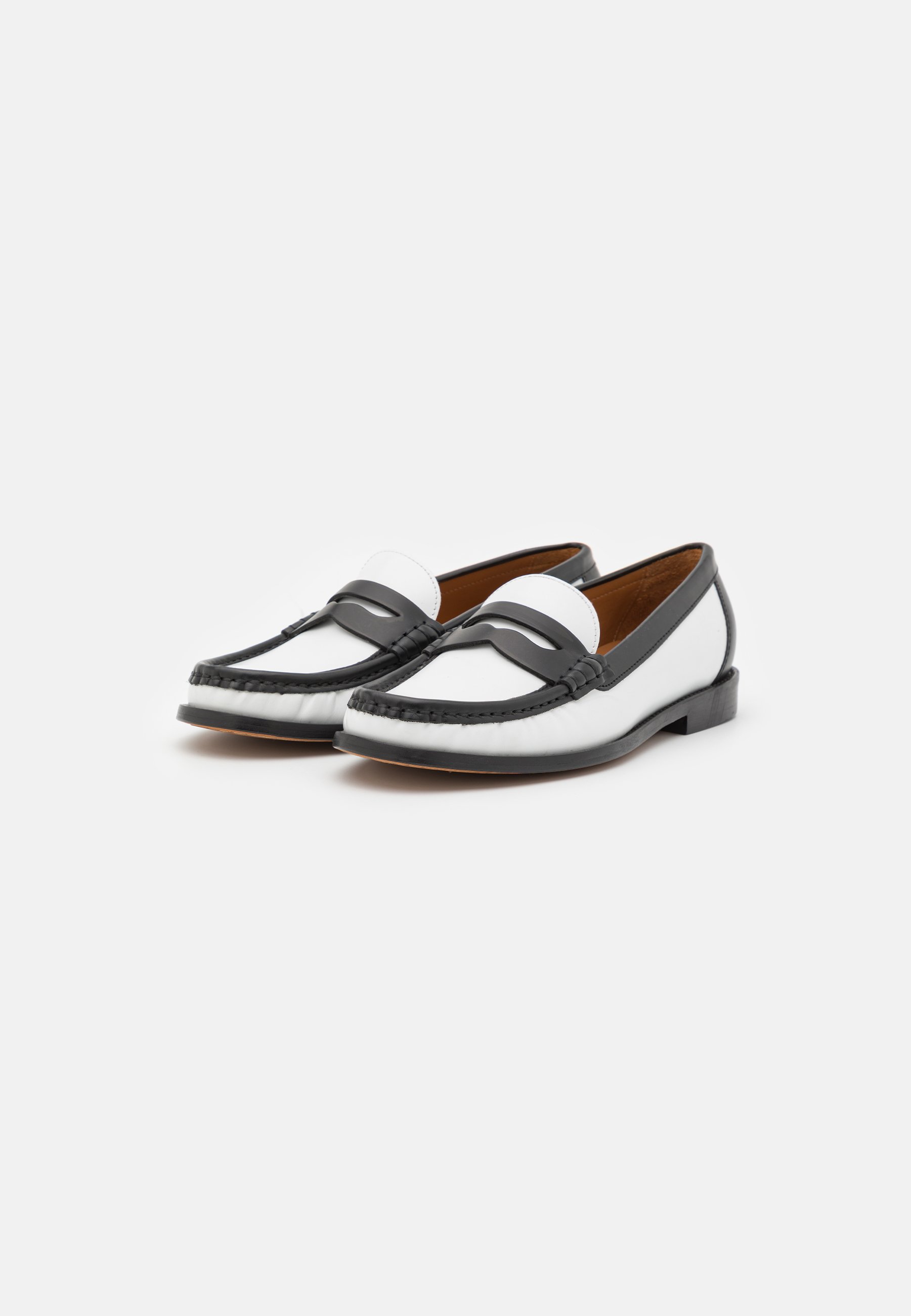 Polo Ralph Lauren LOAFER FLATS - Slip-ons - white/black/black