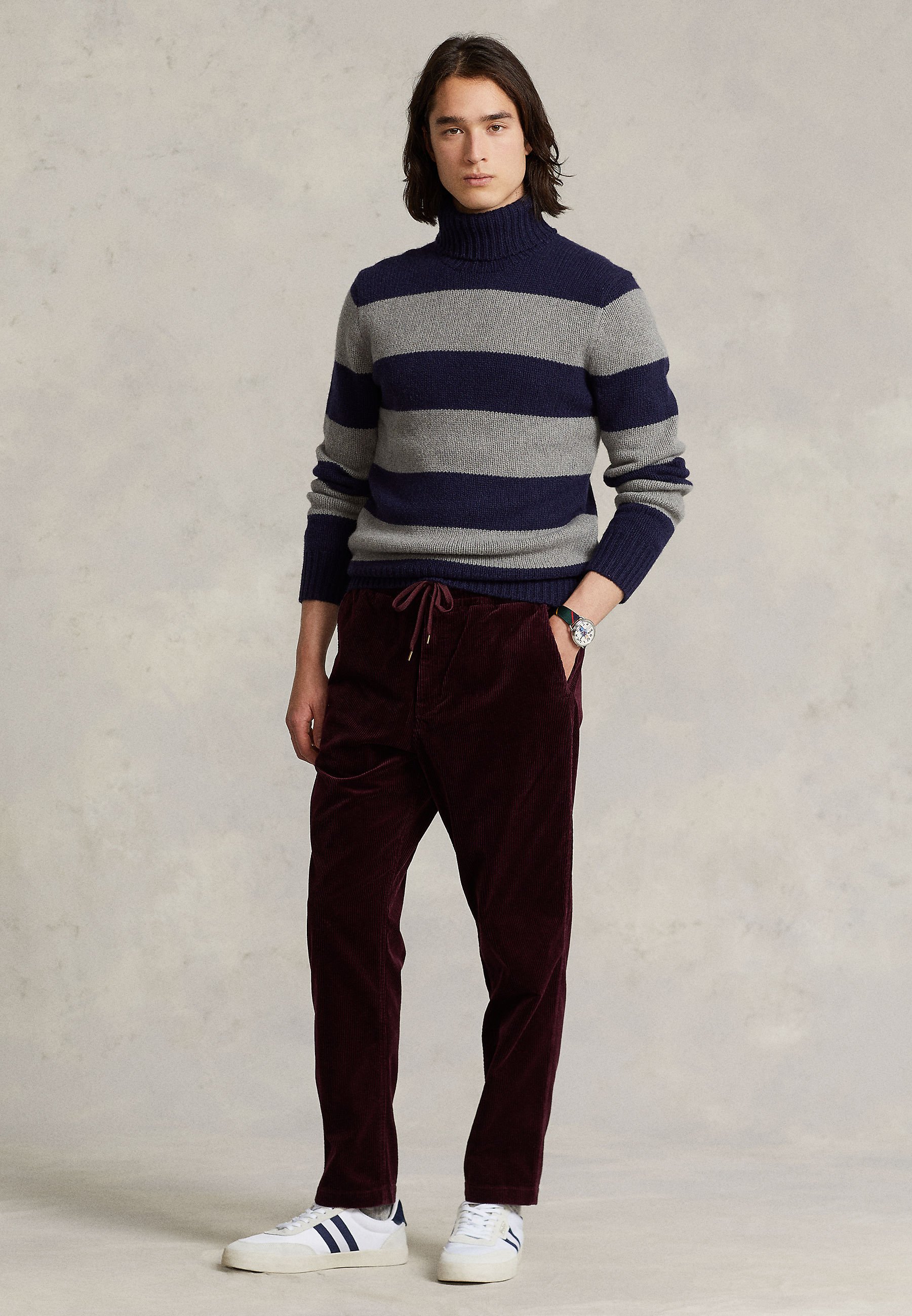 Polo Ralph Lauren PREPSTER FLAT PANT - Trousers - ruby/red