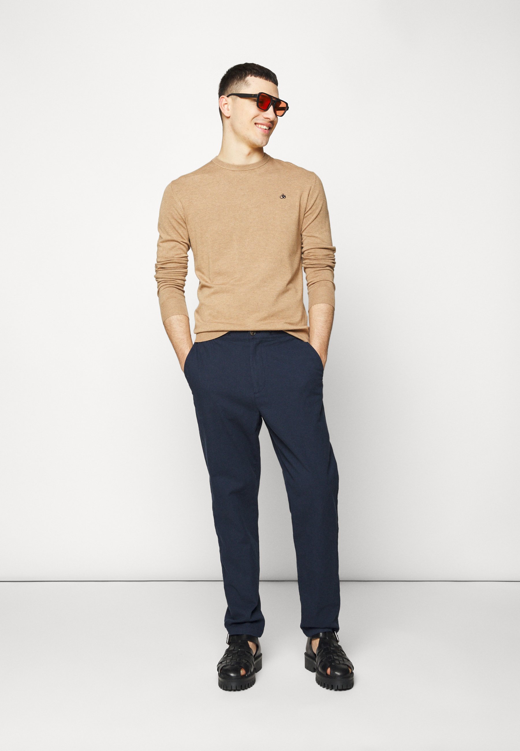 Scotch & Soda ESSENTIALS CREWNECK  - Jumper - camel melange/camel
