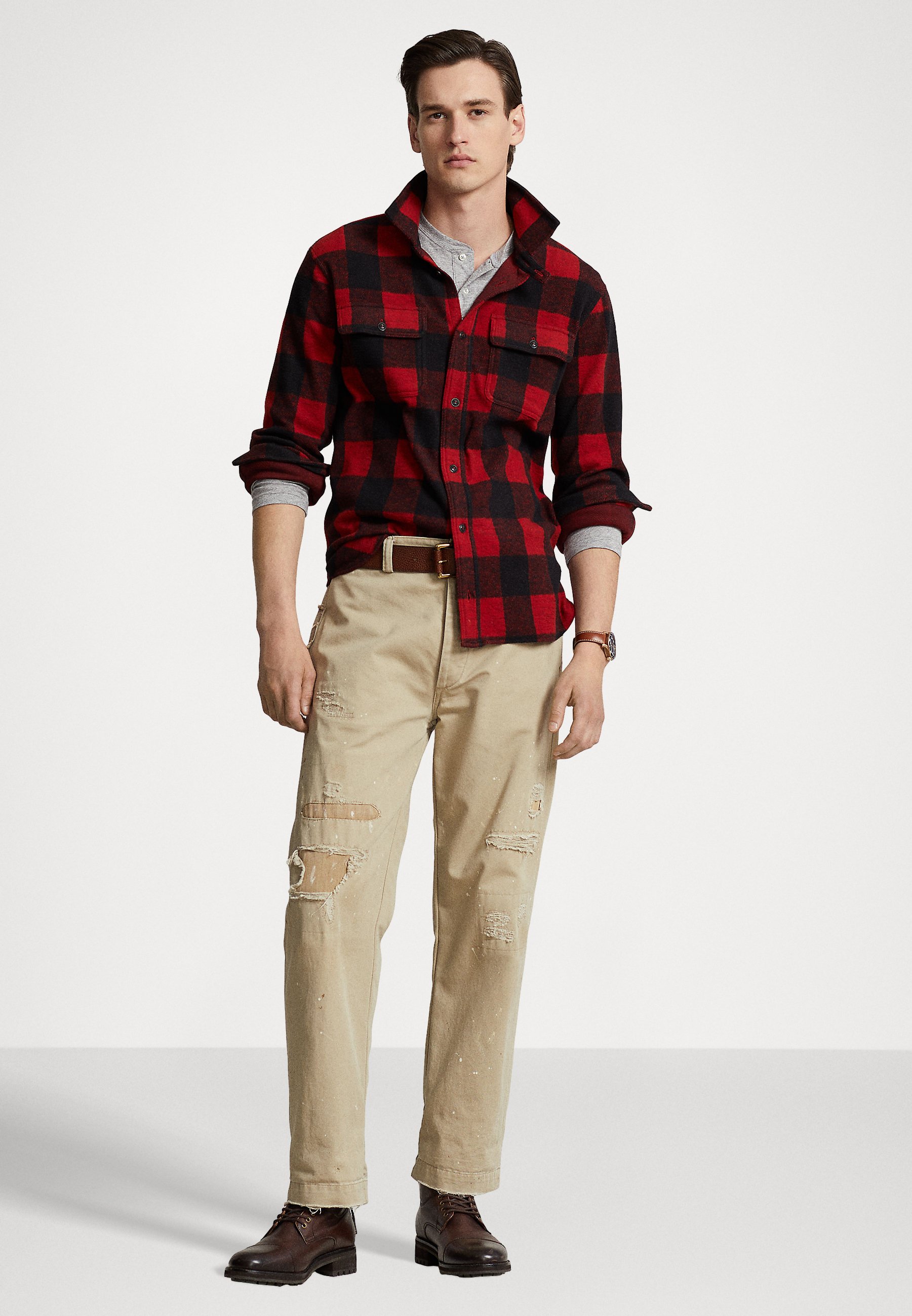 Polo Ralph Lauren LONG SLEEVE - Shirt - madison red/black/red