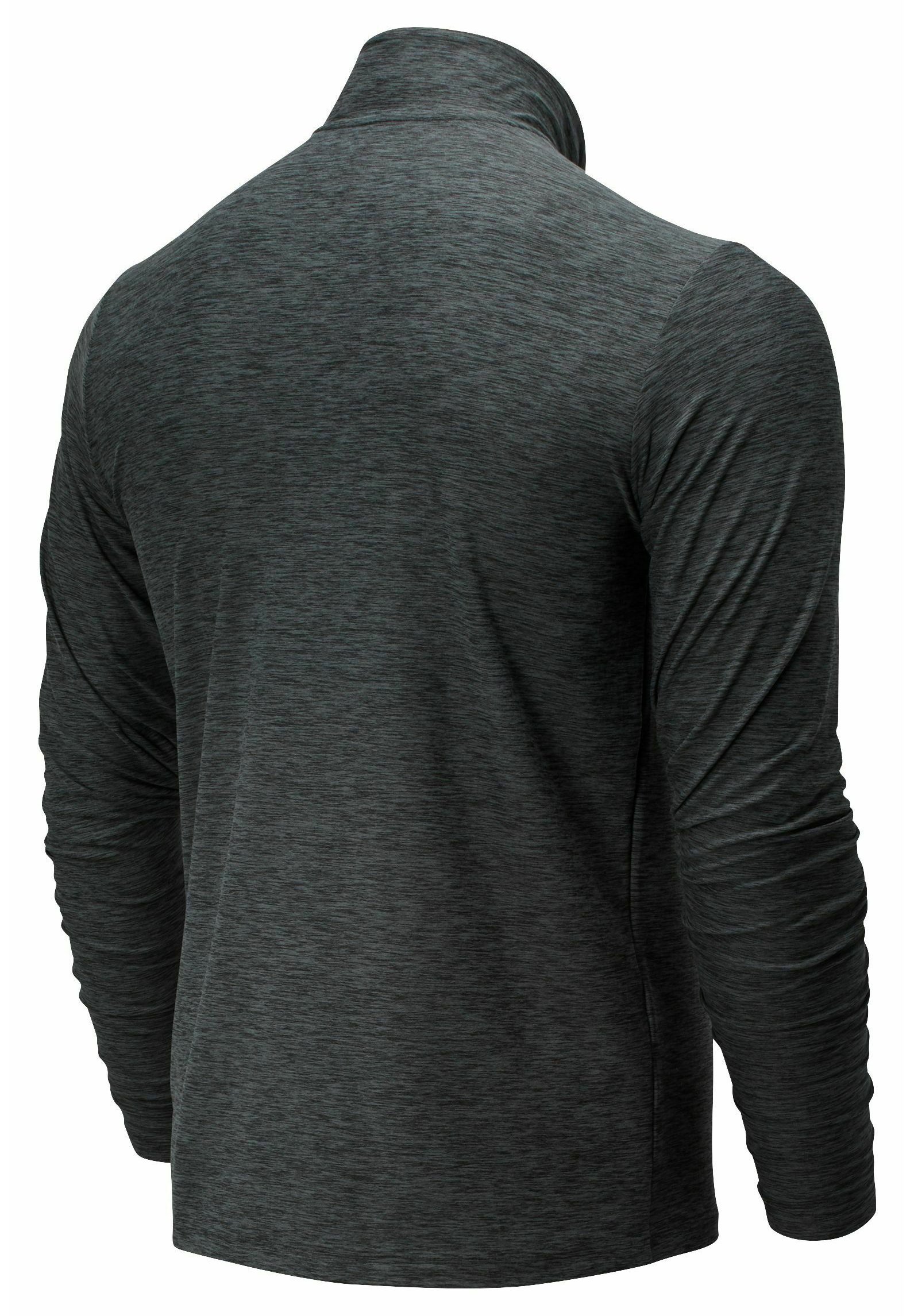NB CORE SPACE DYE 1/4 ZIP - Long sleeved top - black/grey/black