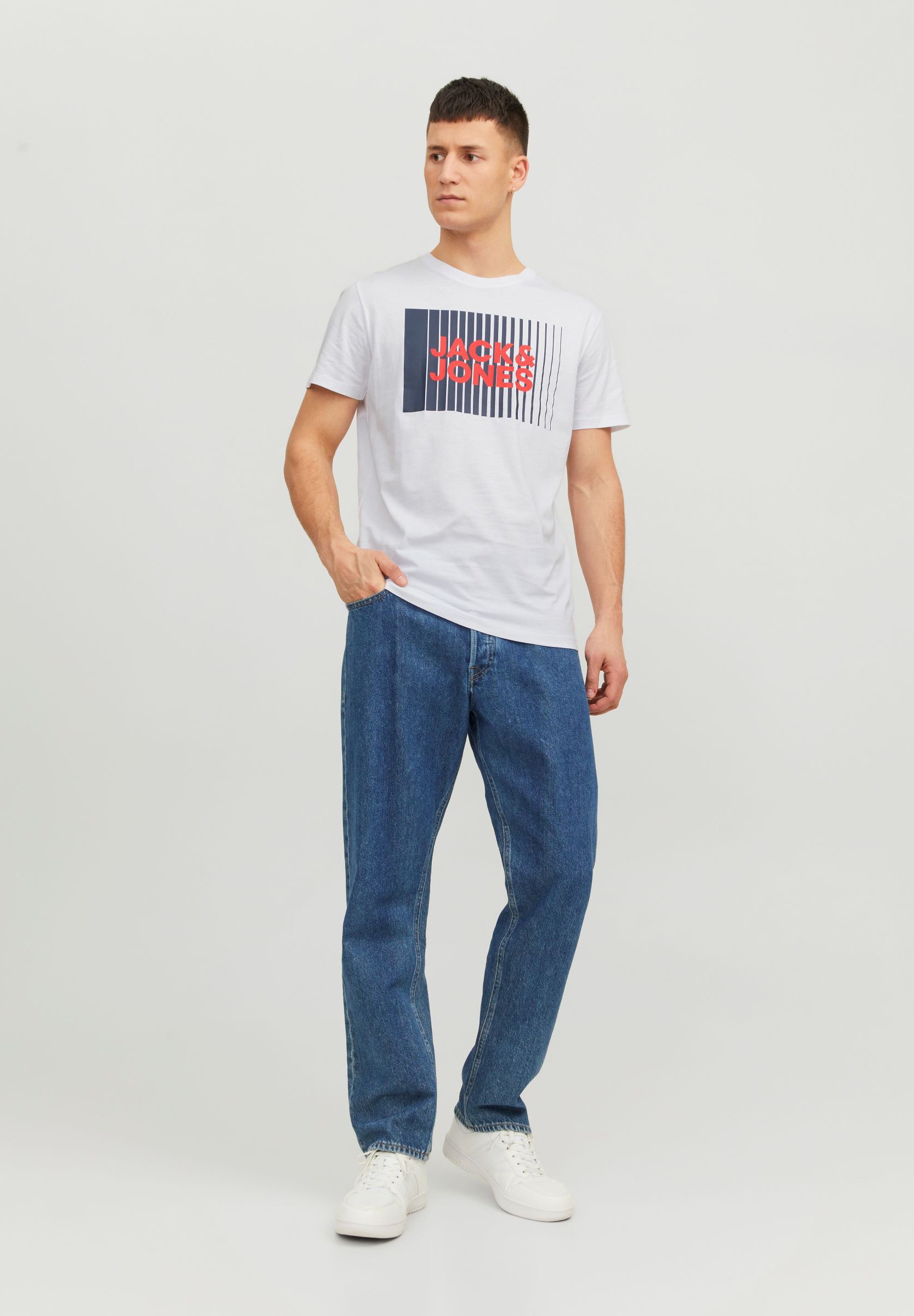 Jack &Jones JJECORP LOGO PLAY O NECK - Print T-shirt - white