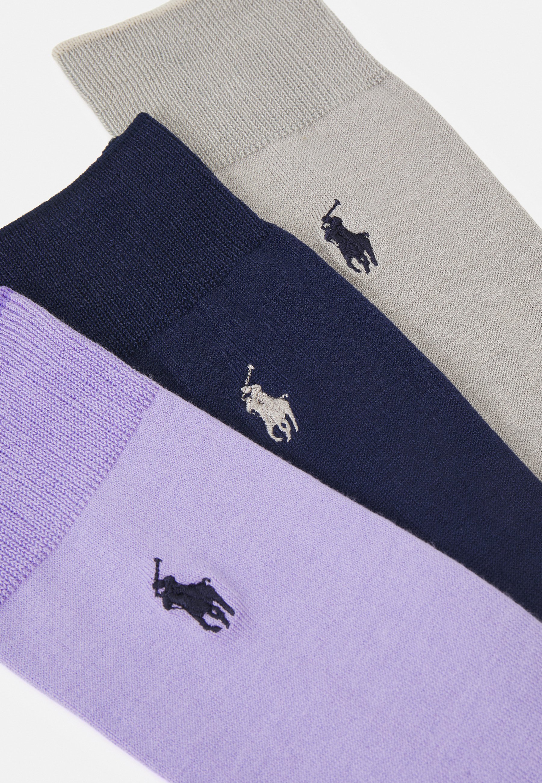 Polo Ralph Lauren MERCERIZED CREW 3 PACK - Socks - lavender/grey/navy/multi-coloured