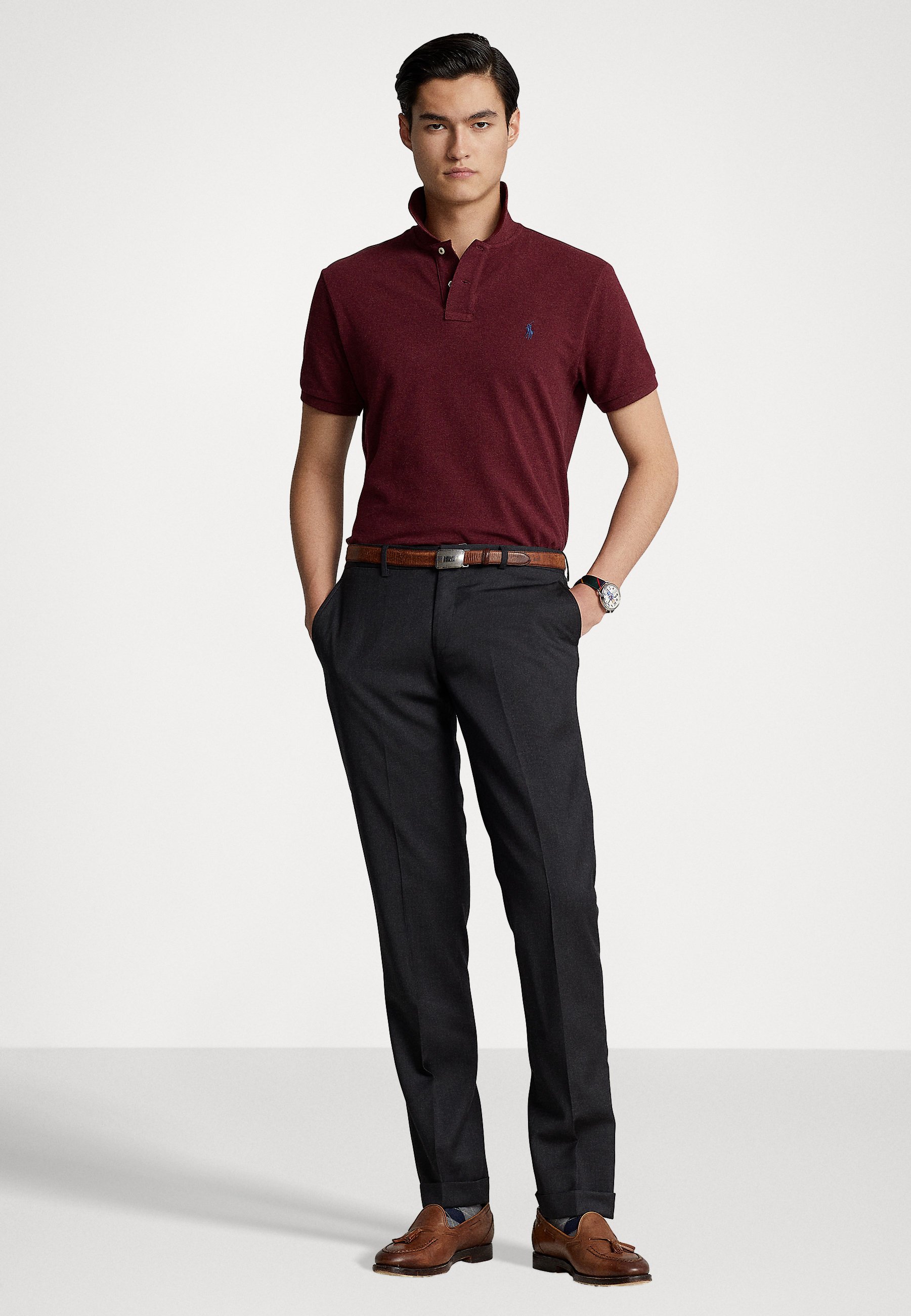 Polo Ralph Lauren SHORT SLEEVE - Polo shirt - spring wine heather/bordeaux
