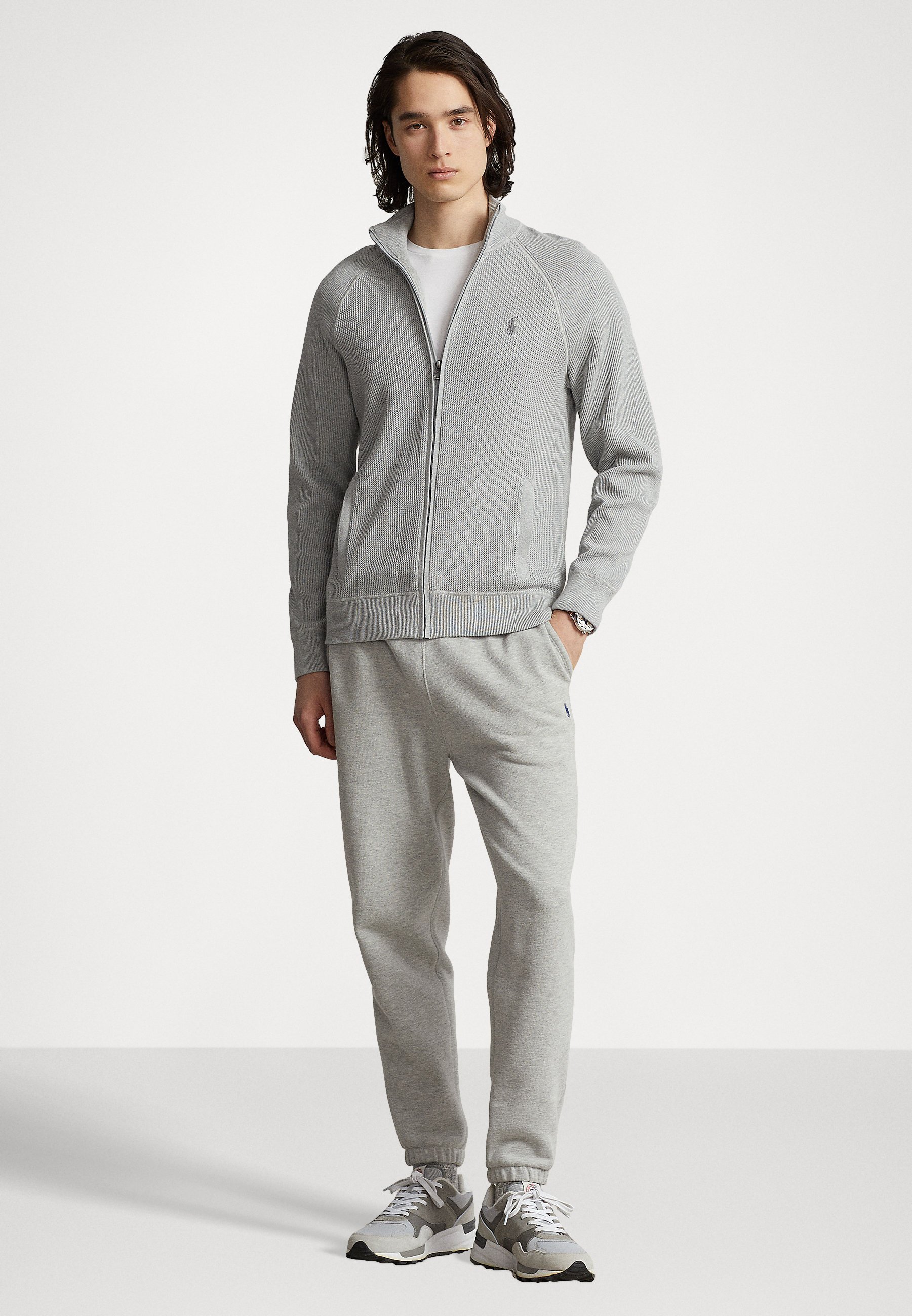 Polo Ralph Lauren LONG SLEEVE FULL ZIP - Cardigan - andover heather/light grey