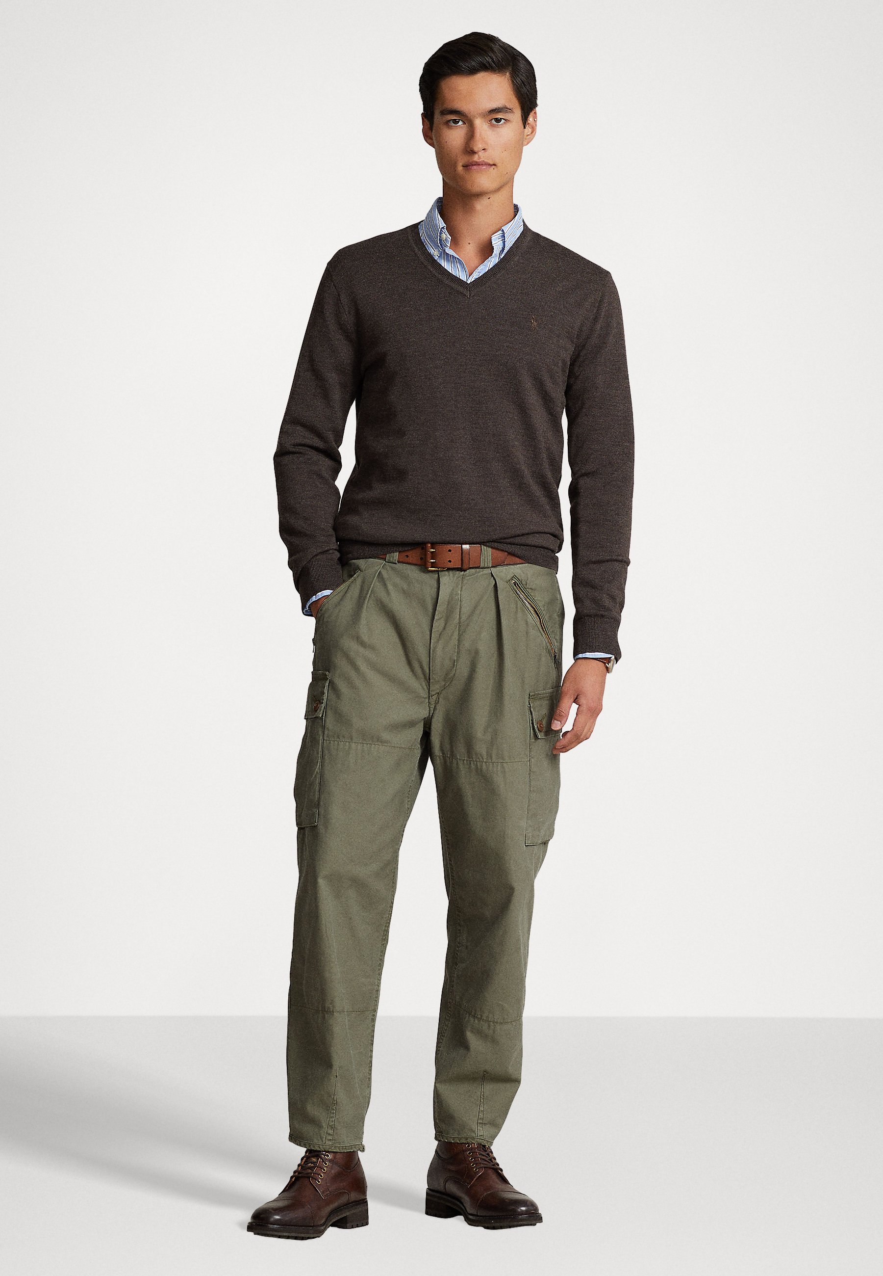 Polo Ralph Lauren LONG SLEEVE - Jumper - brown heather/brown