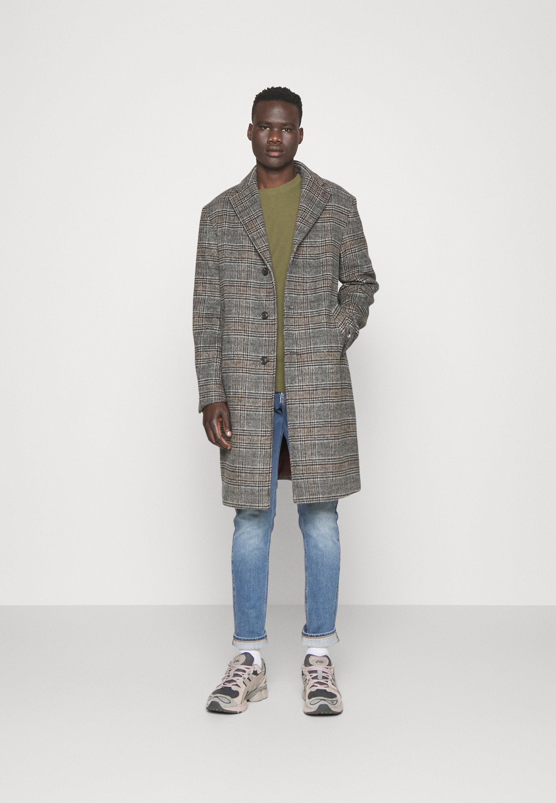 Scotch & Soda HAIRY BOUCLE OVERCOAT - Classic coat - multi grey/grey