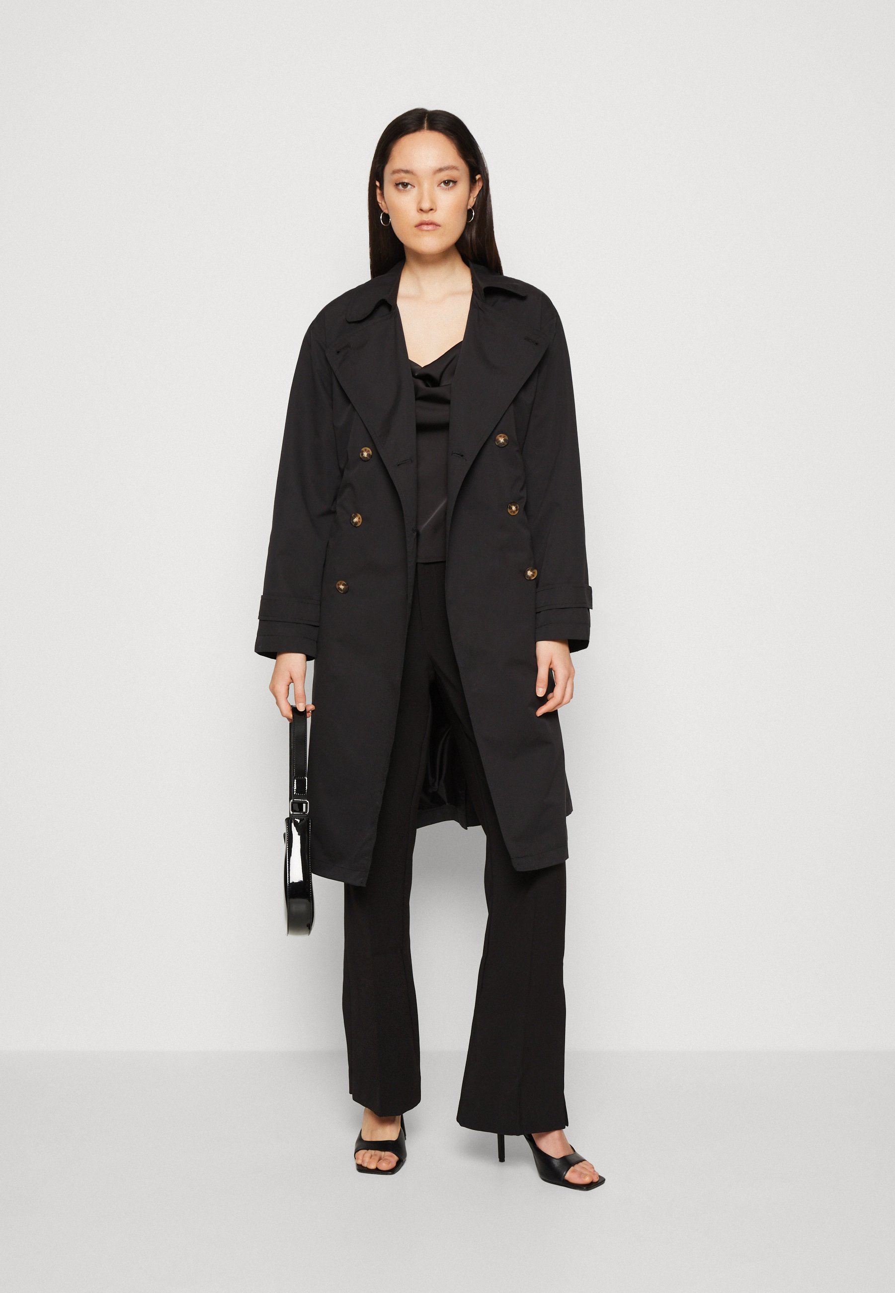 Vero Moda VMPERNILLEMIE LONG COAT - Trenchcoat - black
