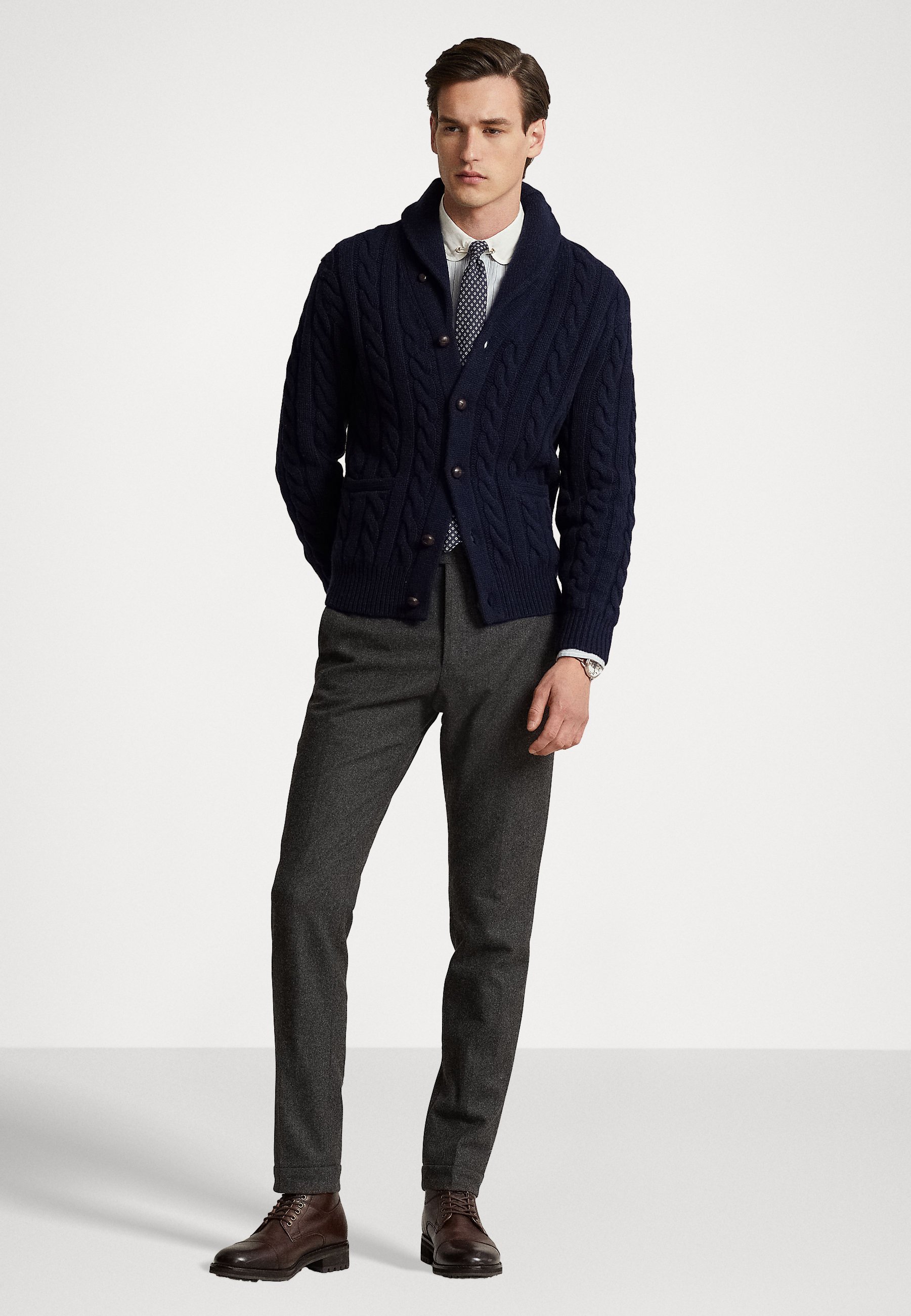 Polo Ralph Lauren LONG SLEEVE CARDIGAN - Cardigan - hunter navy/blue