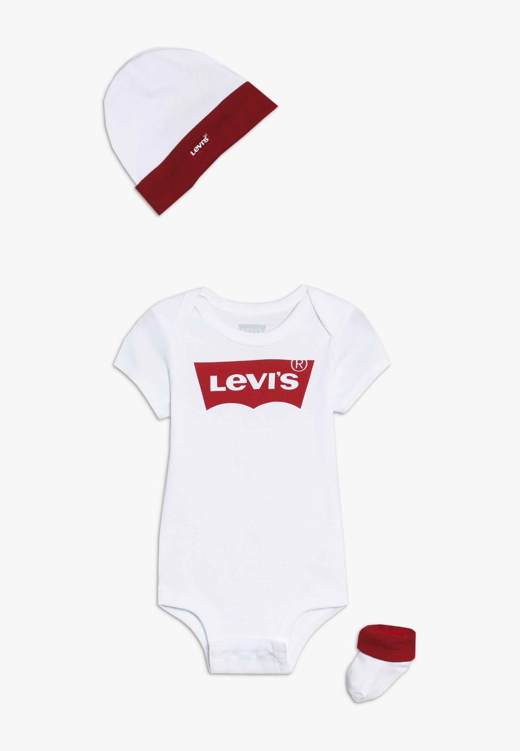 Levi's® CLASSIC BATWING INFANT BOOTIE BOXED SET - Beanie - white