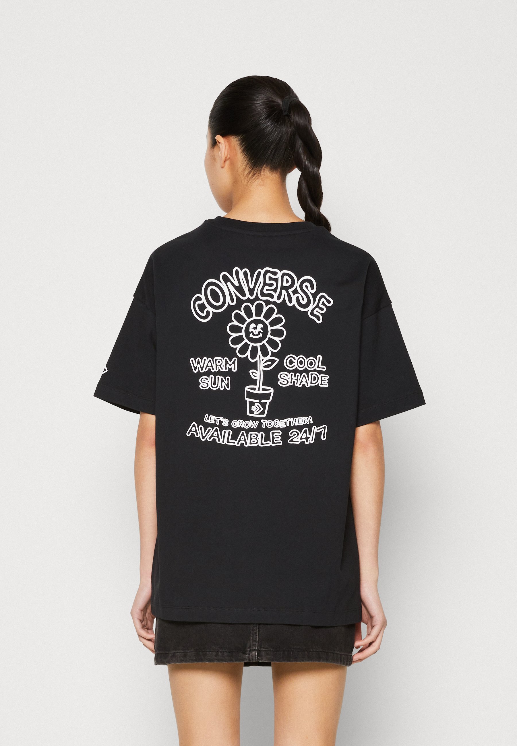 Converse LET'S GROW - Print T-shirt - black