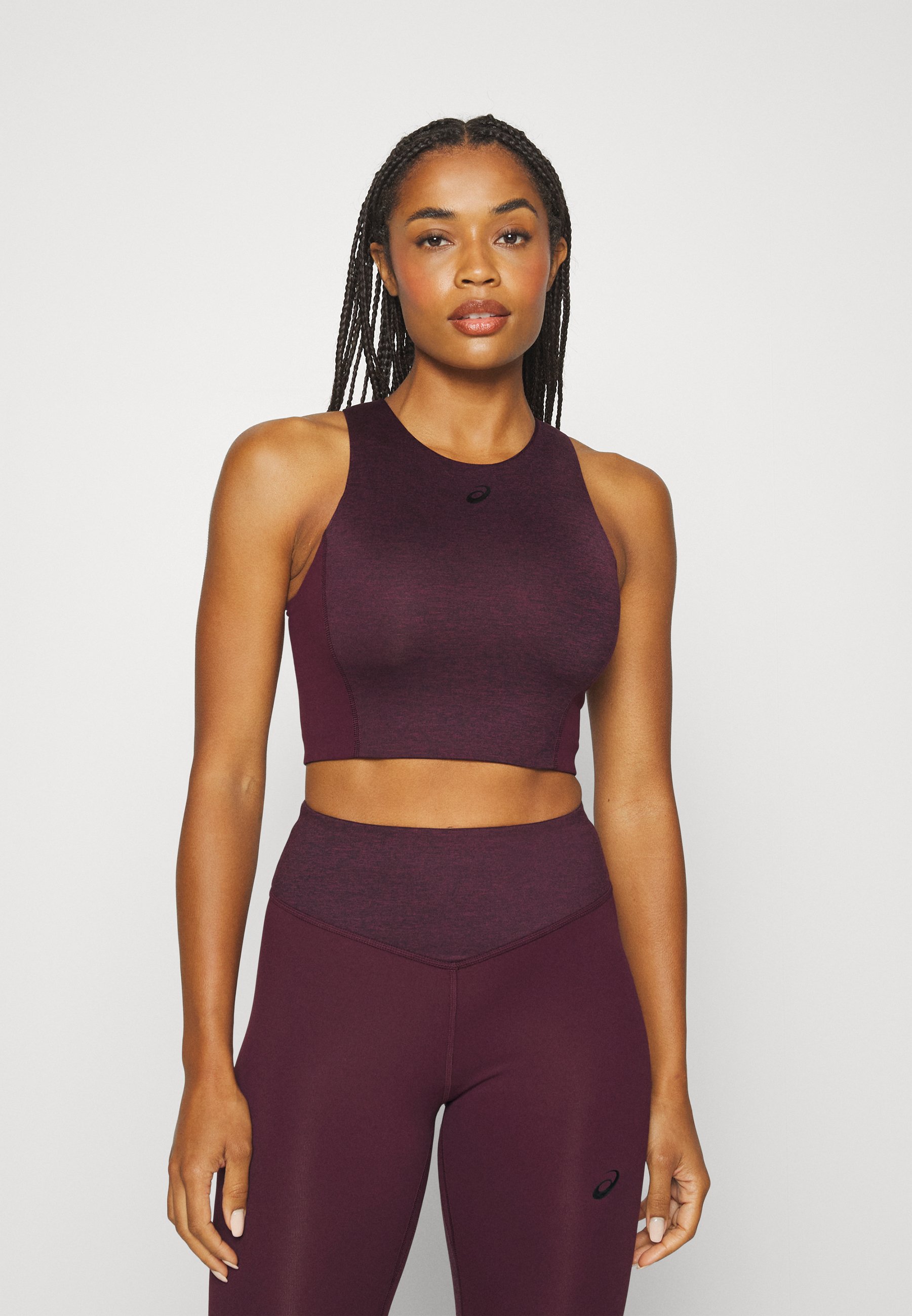 ASICS FLEXFORM COLOR BLOCK BRA - Medium support sports bra - deep mars/deep mars heather/bordeaux
