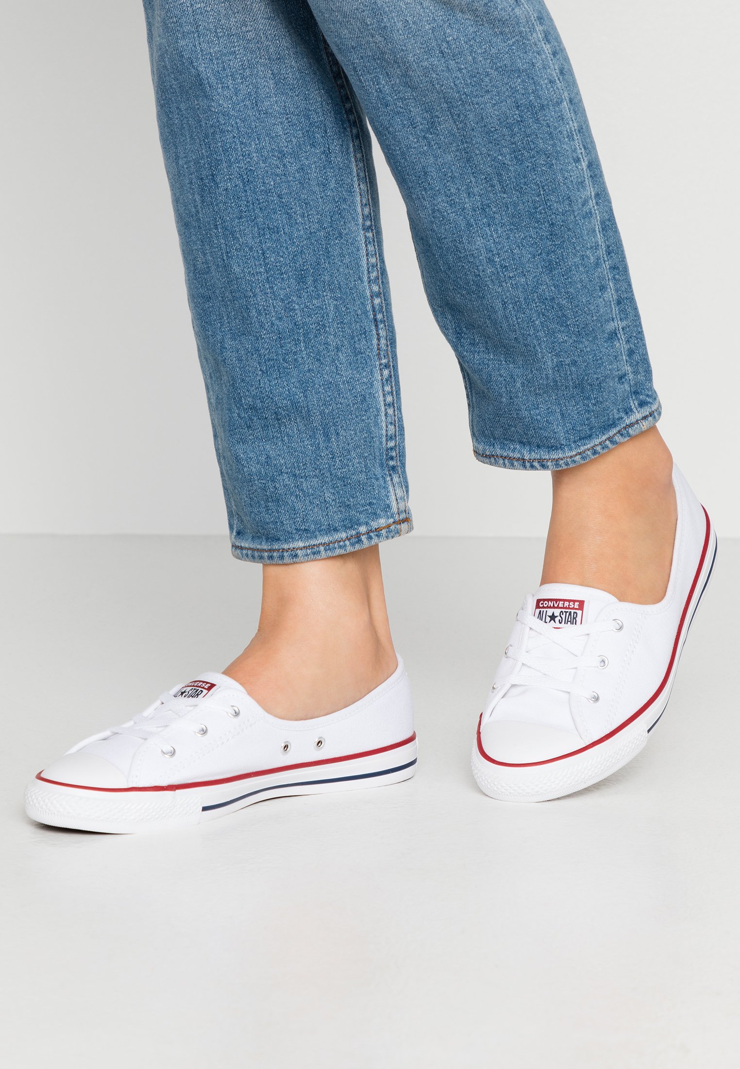 Converse CHUCK TAYLOR ALL STAR BALLET LACE - Trainers - white/garnet/navy/white