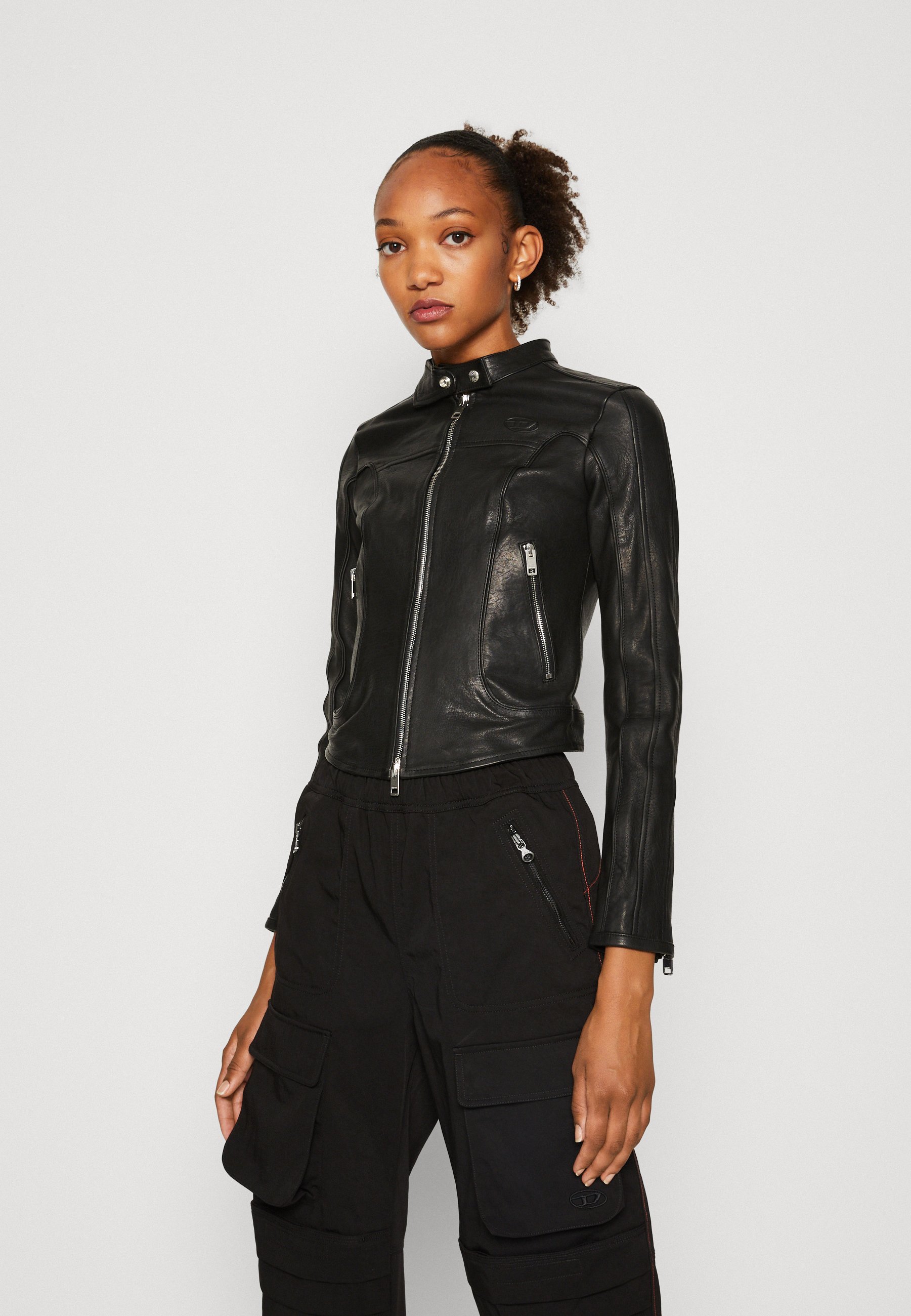 Diesel FOXI - Leather jacket - black