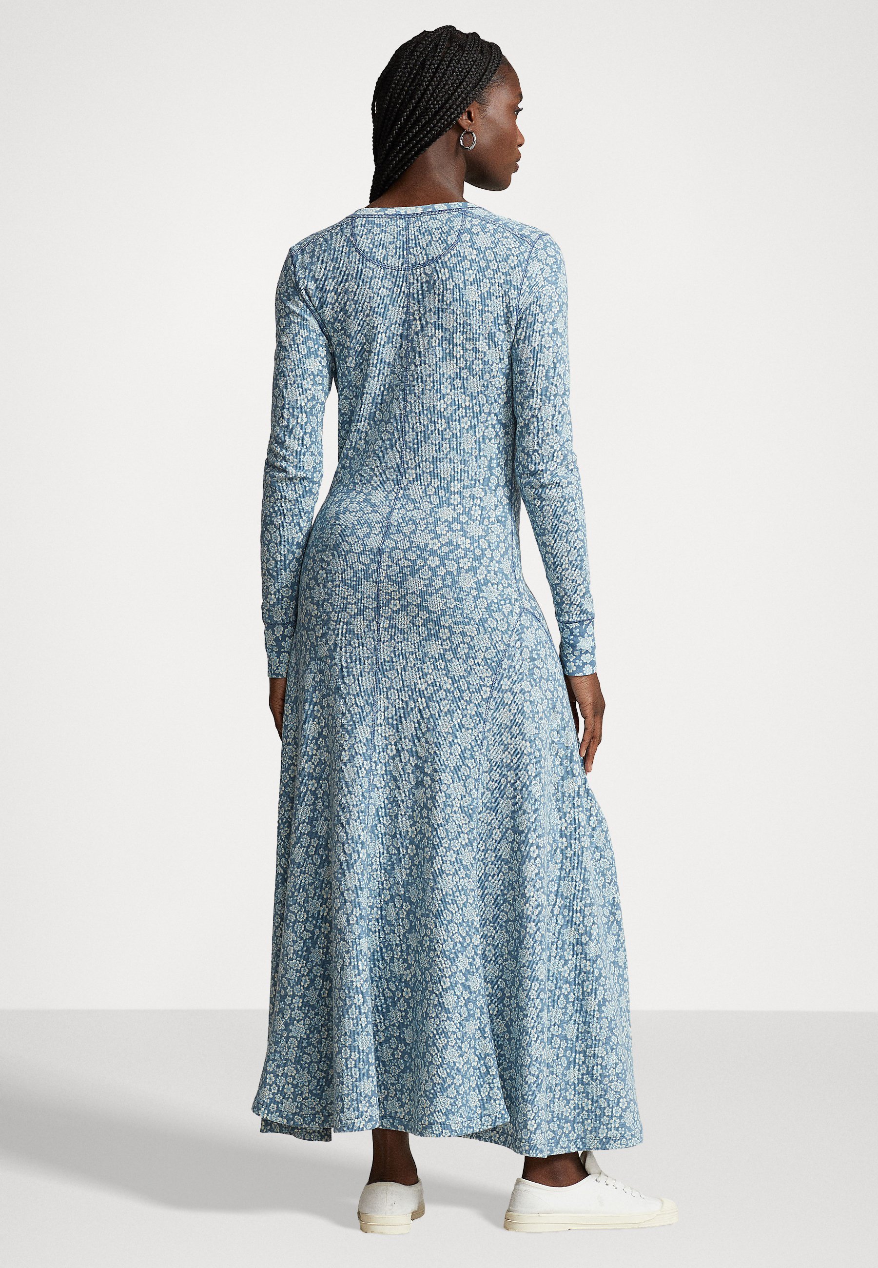 Polo Ralph Lauren LONG SLEEVE DAY DRESS - Day dress - navy floral/blue