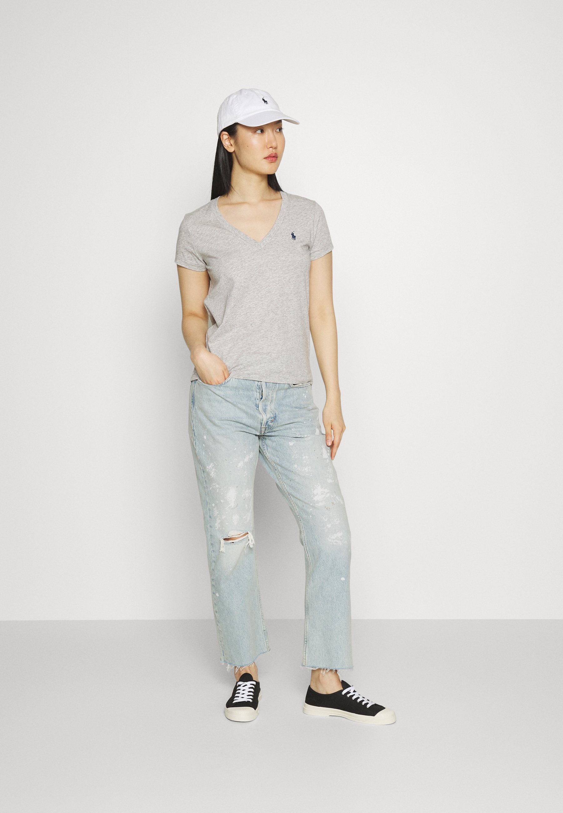 Polo Ralph Lauren TEE SHORT - Basic T-shirt - cobblestone heather/grey
