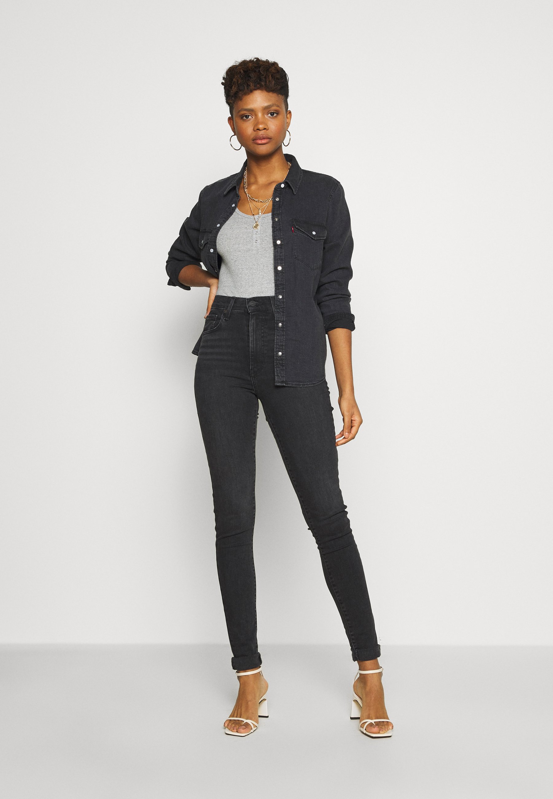 Levi's® MILE HIGH SUPER SKINNY - Jeans Skinny Fit - black haze/grey denim