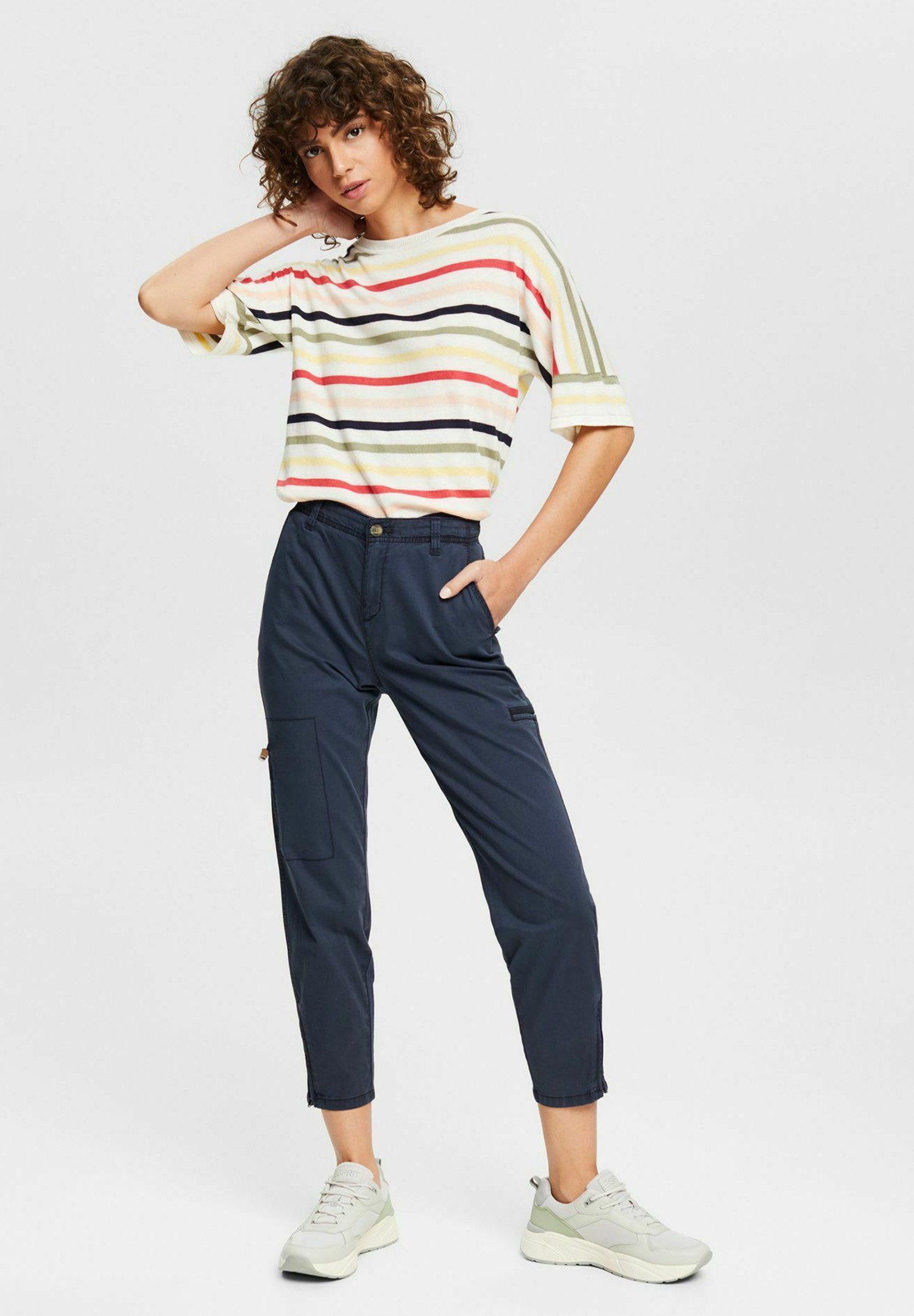 Esprit Trousers - navy/mottled dark blue
