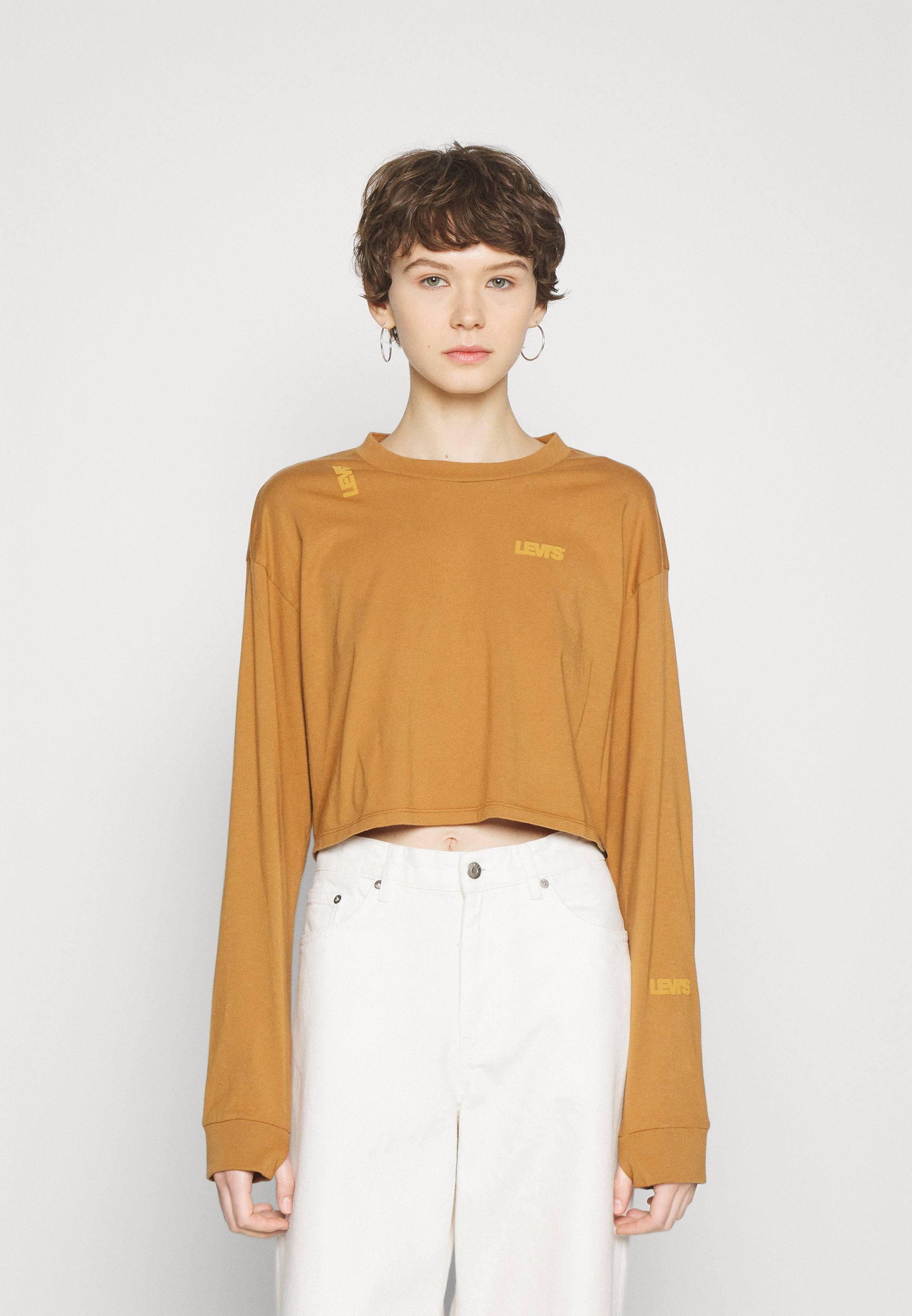 Levi's® GRAPHIC CINDY CROP - Long sleeved top - brown
