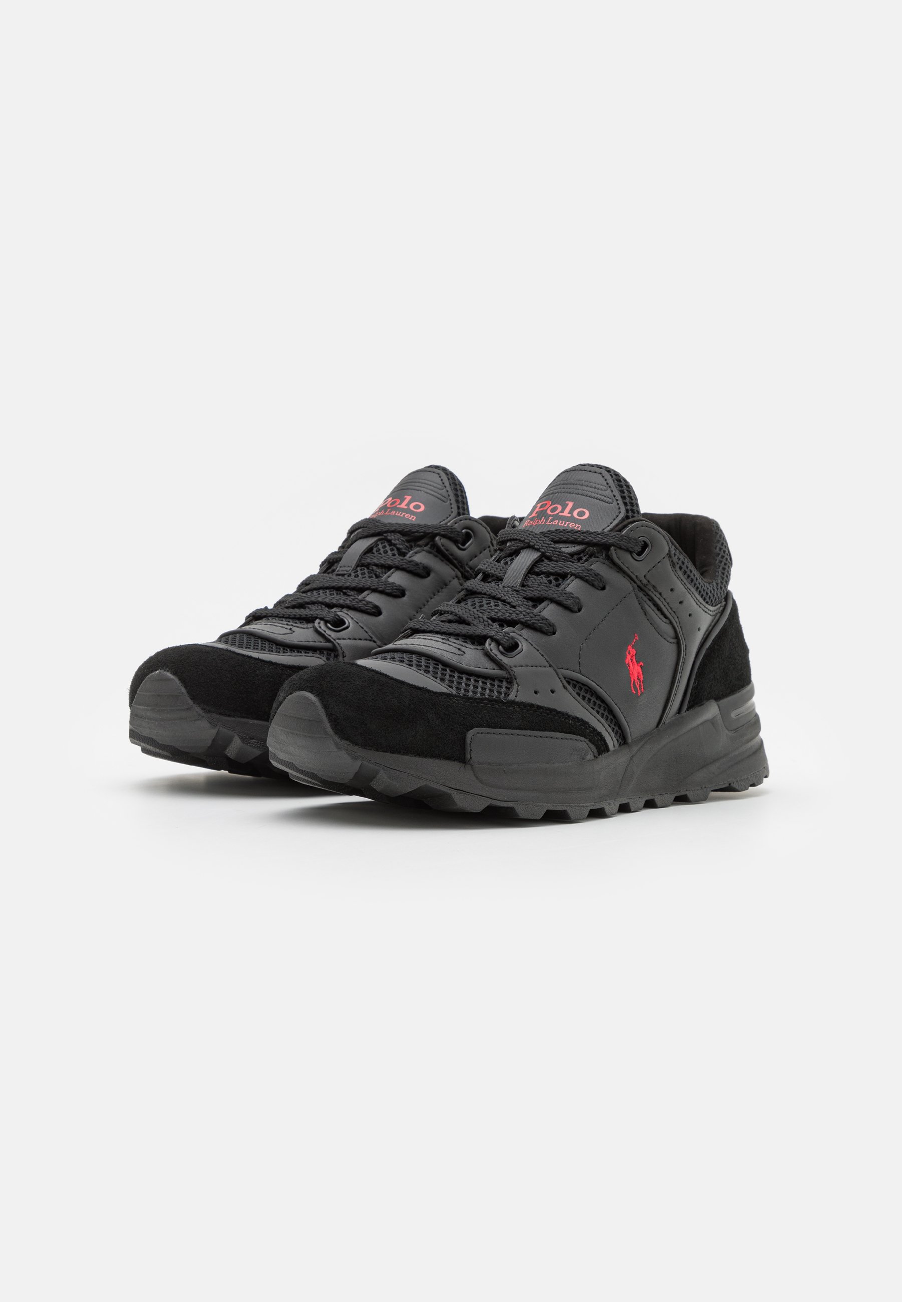 Polo Ralph Lauren TRACKSTR 200 TOP LACE UNISEX - Trainers - black/red/black