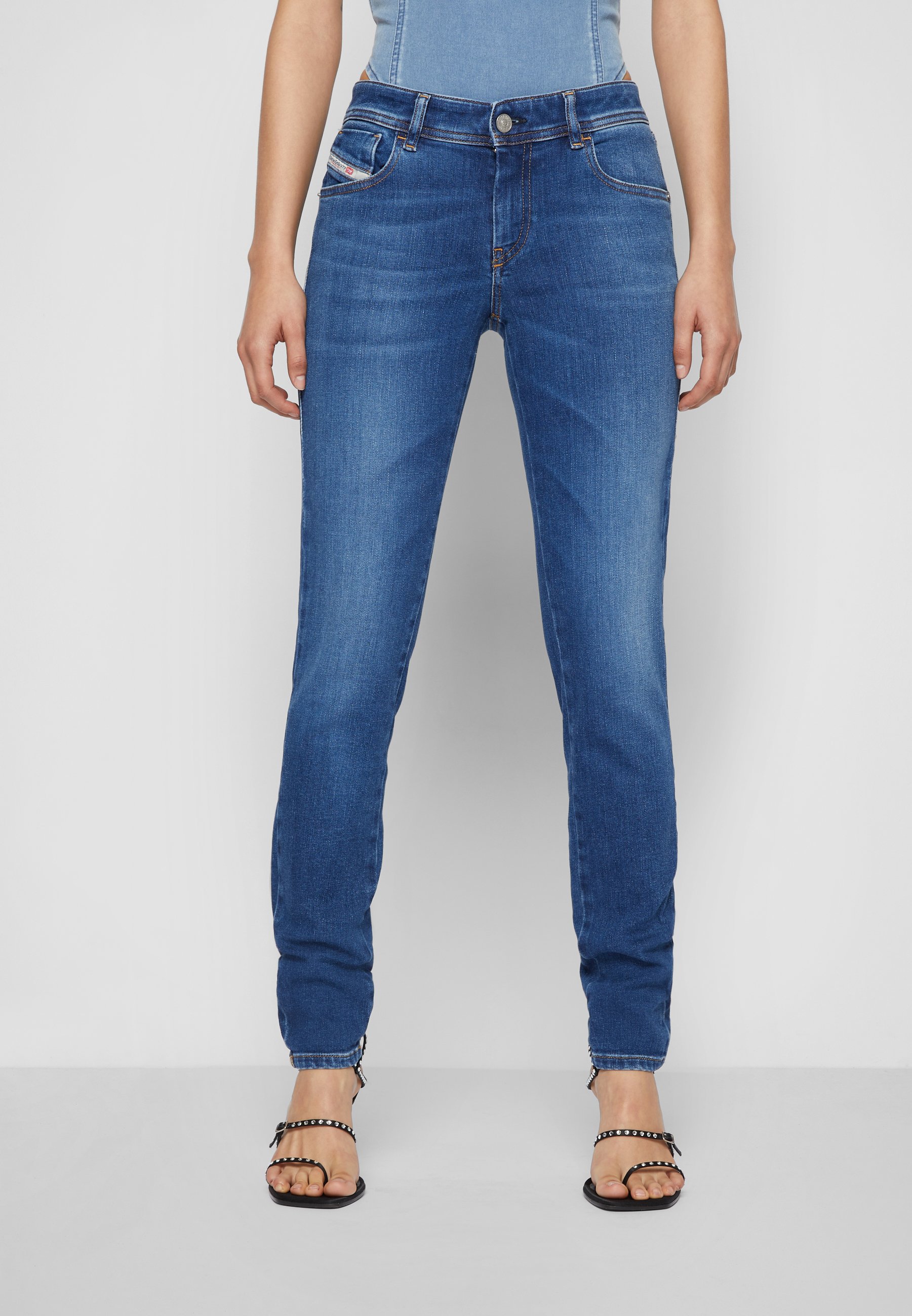 Diesel 2018 SLANDY-LOW DIESEL LIBRARY - Jeans Skinny Fit - dark blue/blue denim