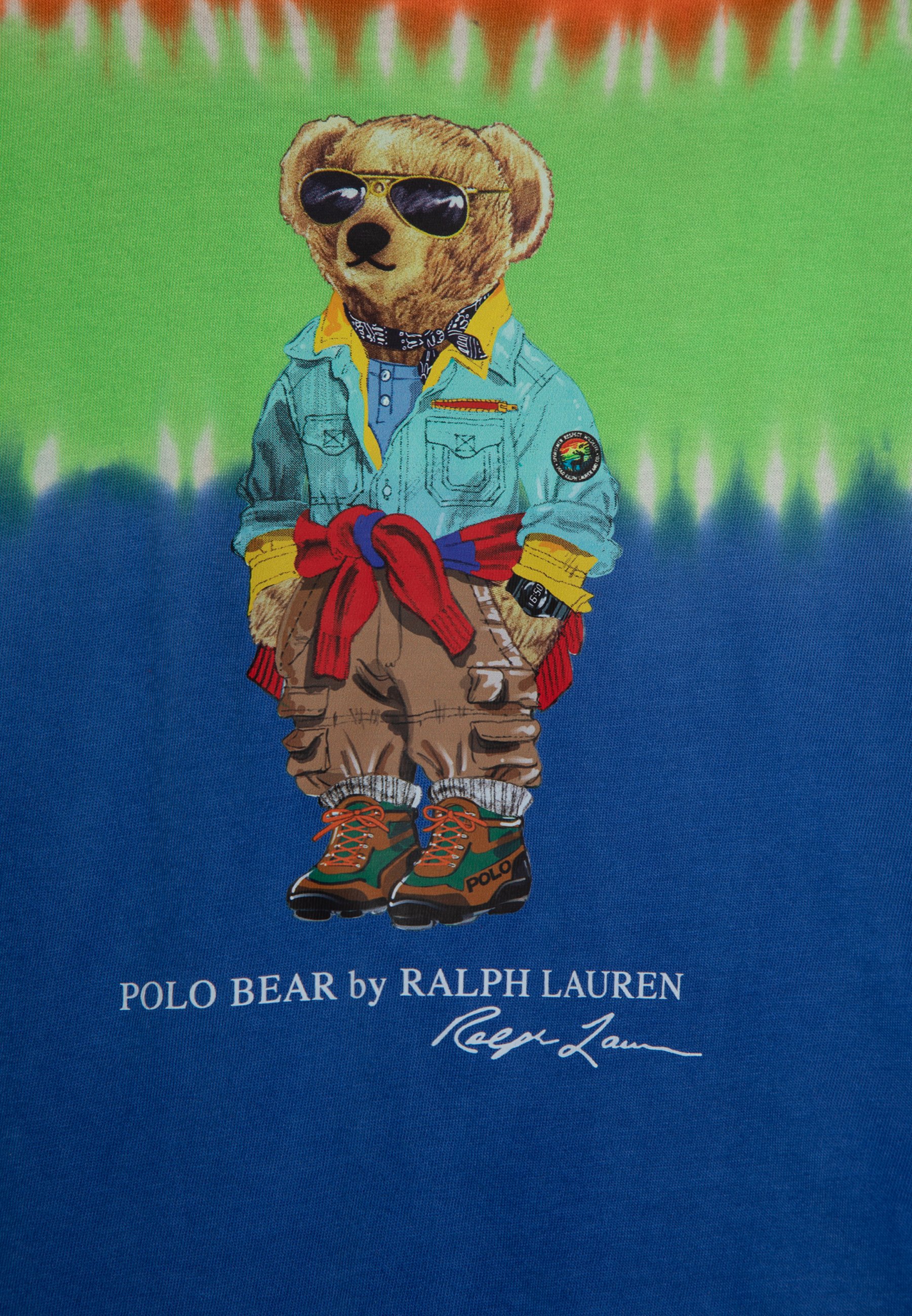 Polo Ralph Lauren BEAR TEE  - Print T-shirt - sapphire star/multi-coloured/multi-coloured
