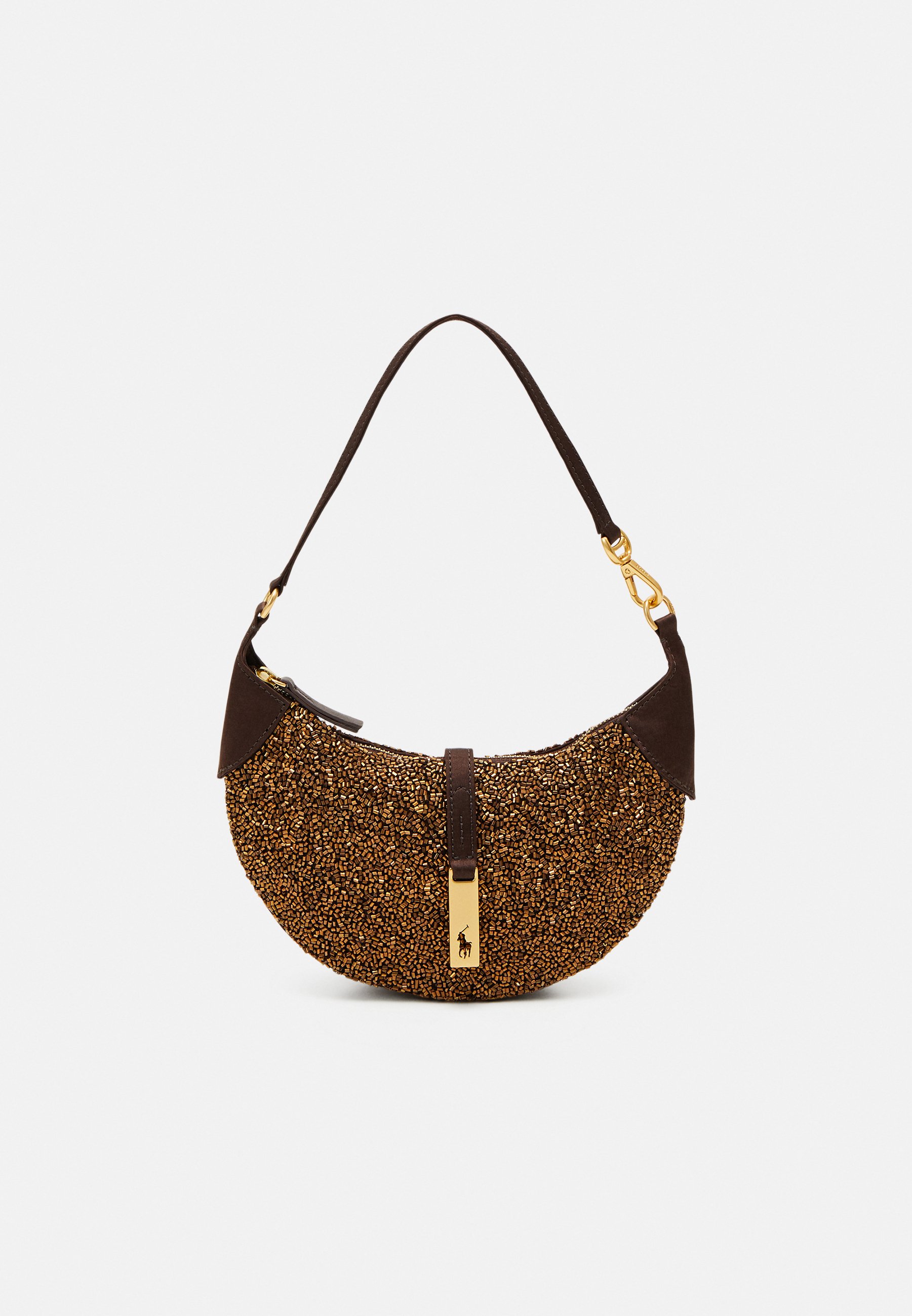 Polo Ralph Lauren SHOULDER BAG SMALL - Handbag - metallic bronze/bronze
