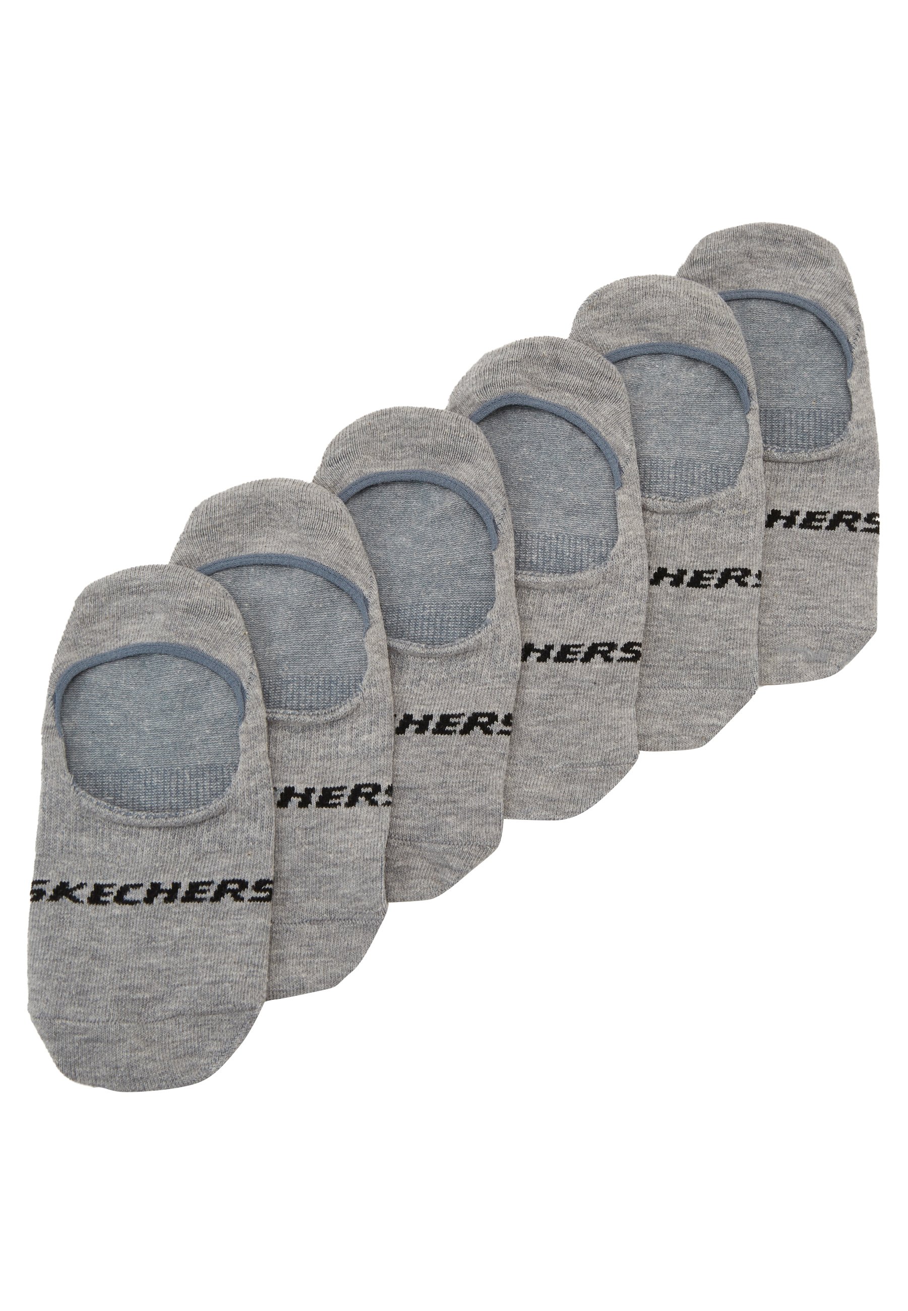 Skechers BASIC FOOTIES VENTILATION 6PACK - Trainer socks - light grey melange/light grey
