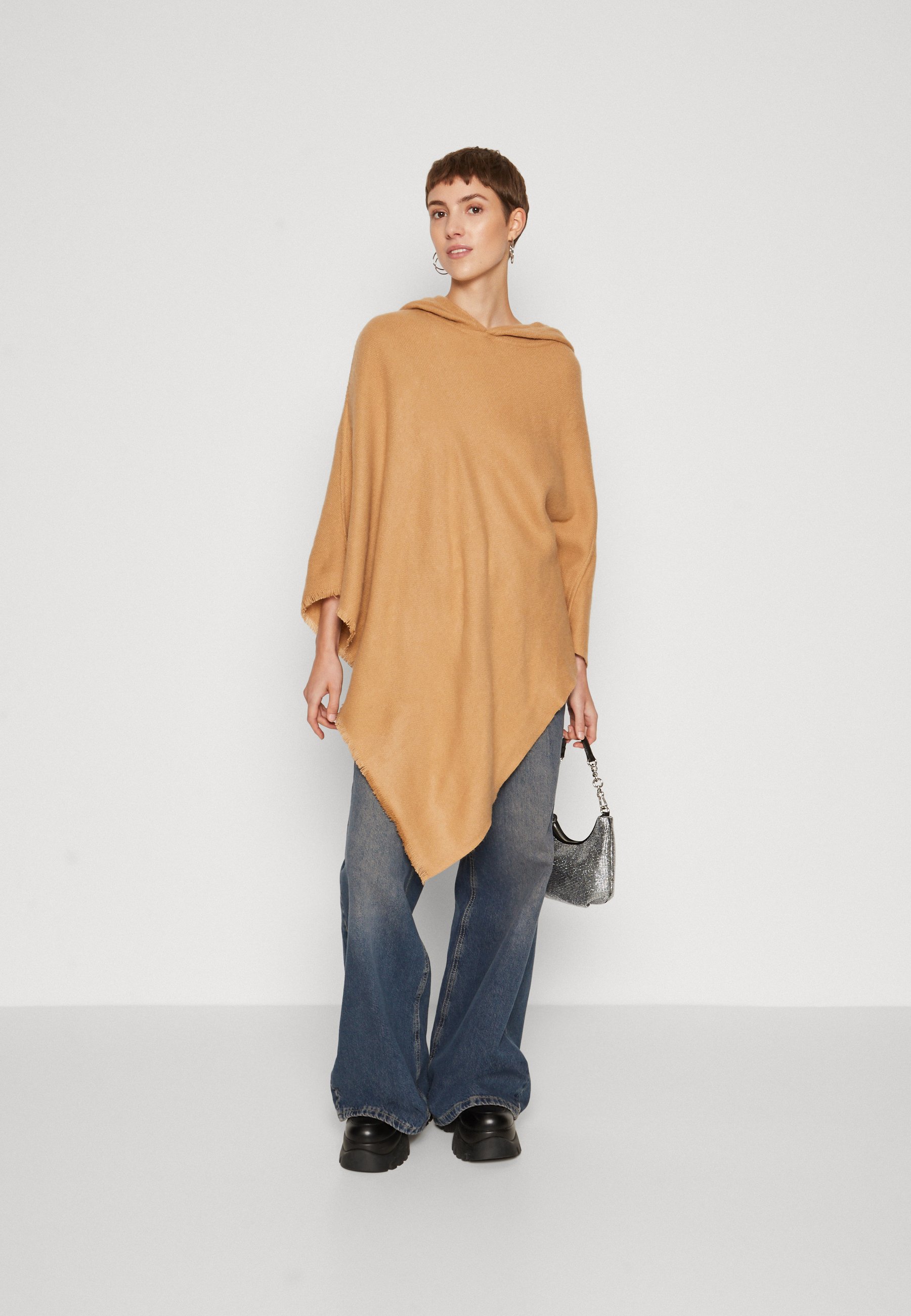 Vero Moda VMKLEO PONCHO HOODED - Cape - tan/beige