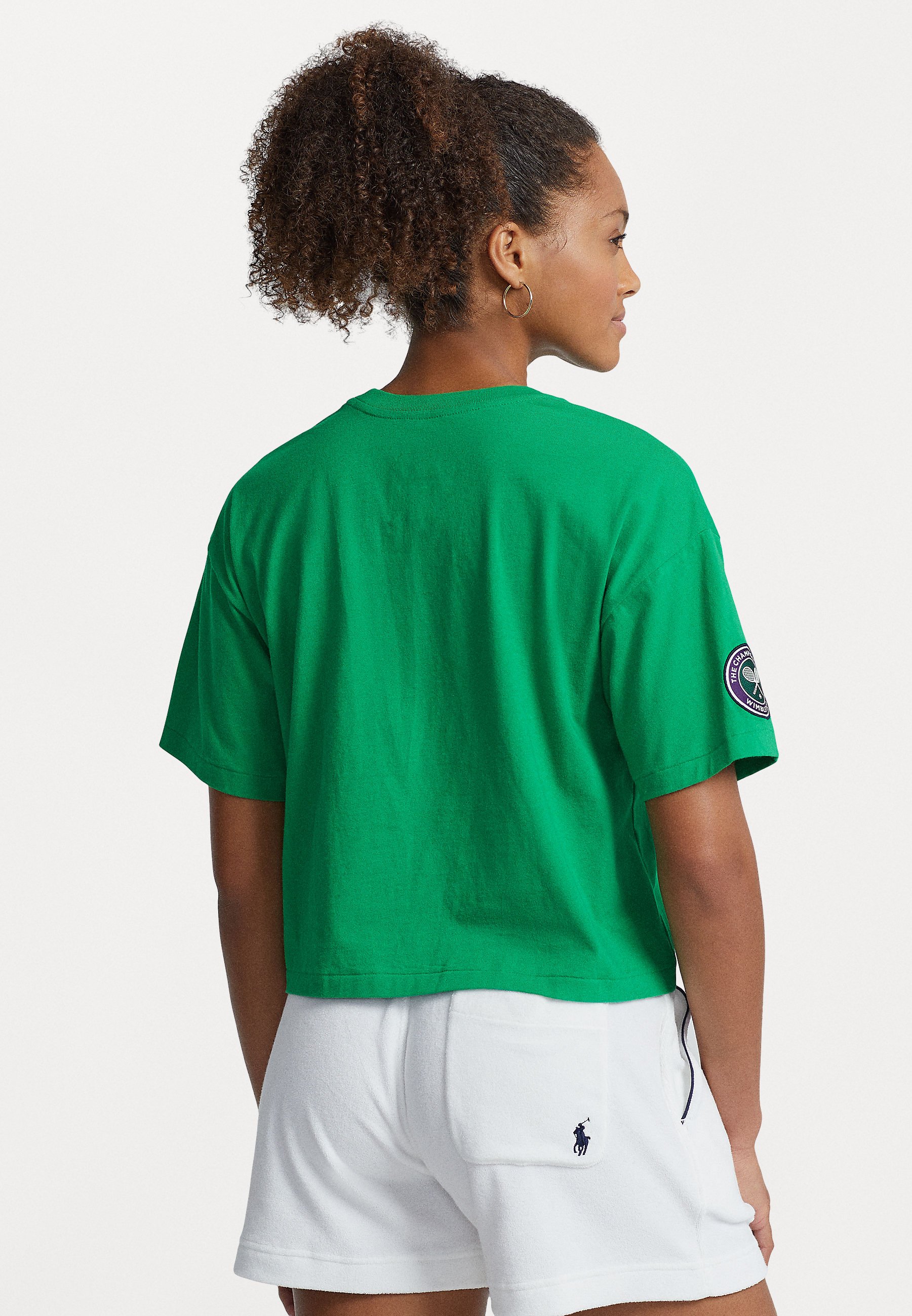 Polo Ralph Lauren CROP TEE SHORT SLEEVE - Print T-shirt - stem/green