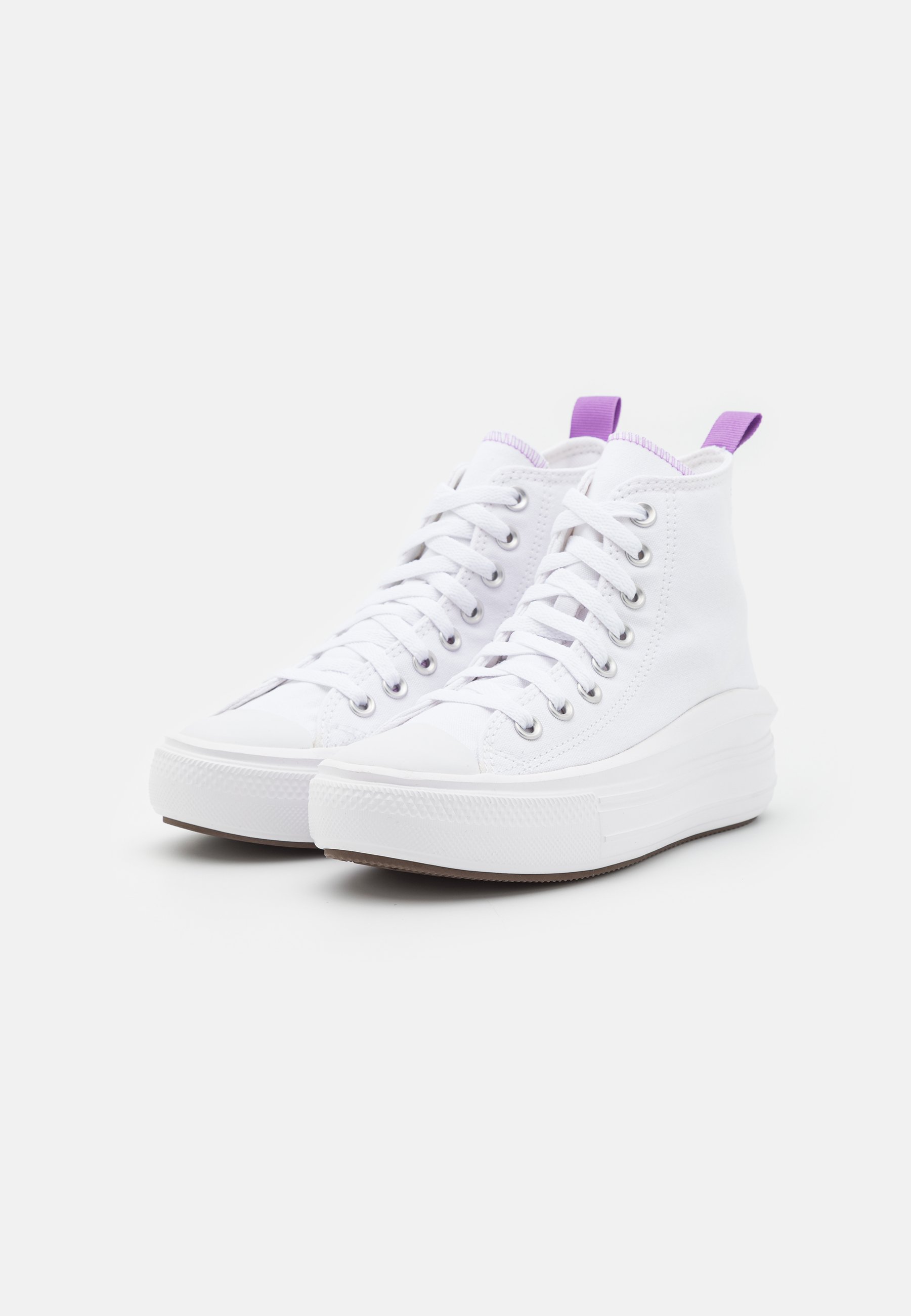 Converse CHUCK TAYLOR ALL STAR MOVE PLATFORM UNISEX - High-top trainers - white/pixel purple/white