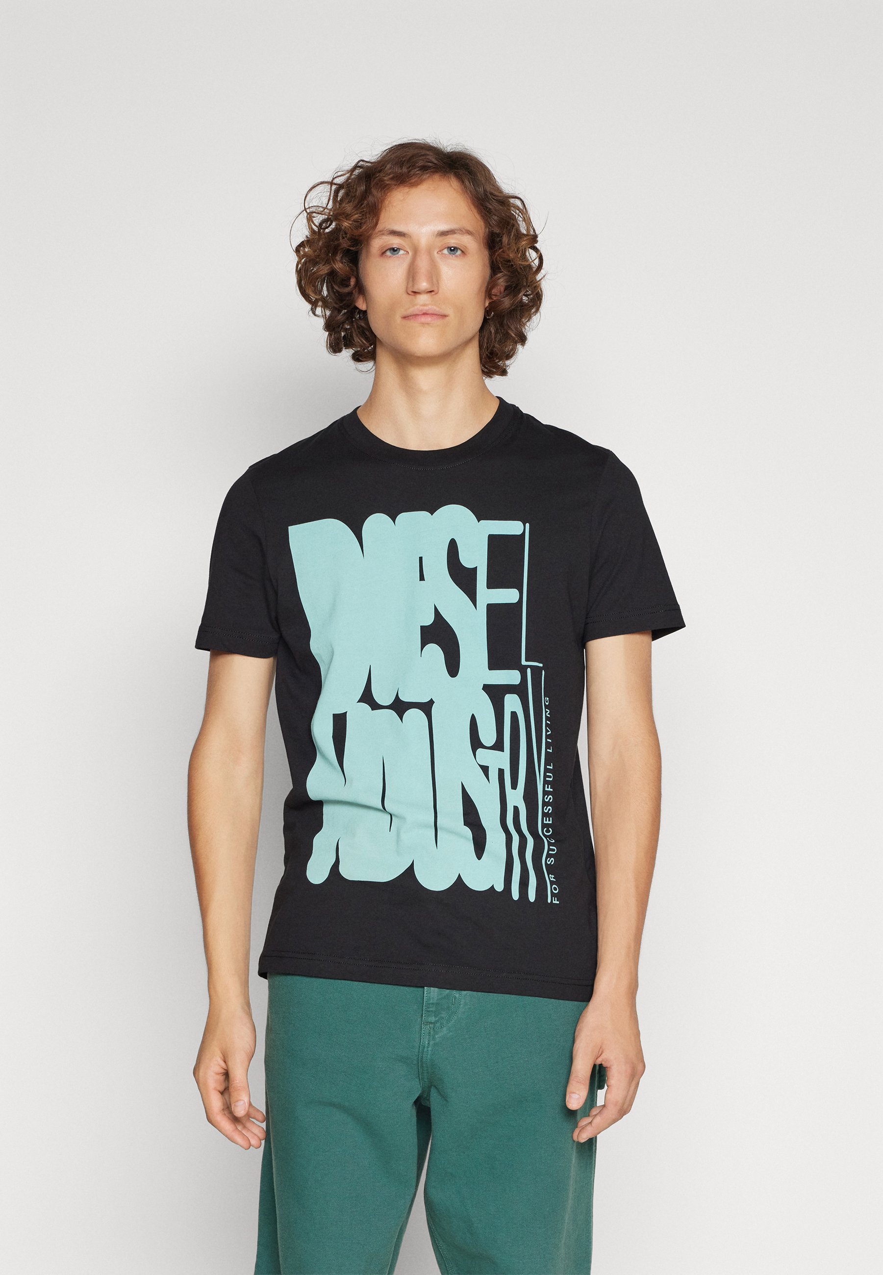 Diesel EGOR UNISEX - Print T-shirt - black